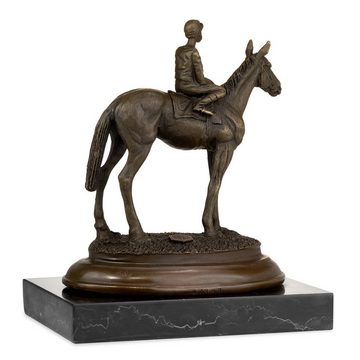 Moritz Metallschild Jockey Reiter Pferd, Bronzefiguren Bronze Skulptur Figur Kunstwerk Dekoration Statue Gartenfigur Dekofigur