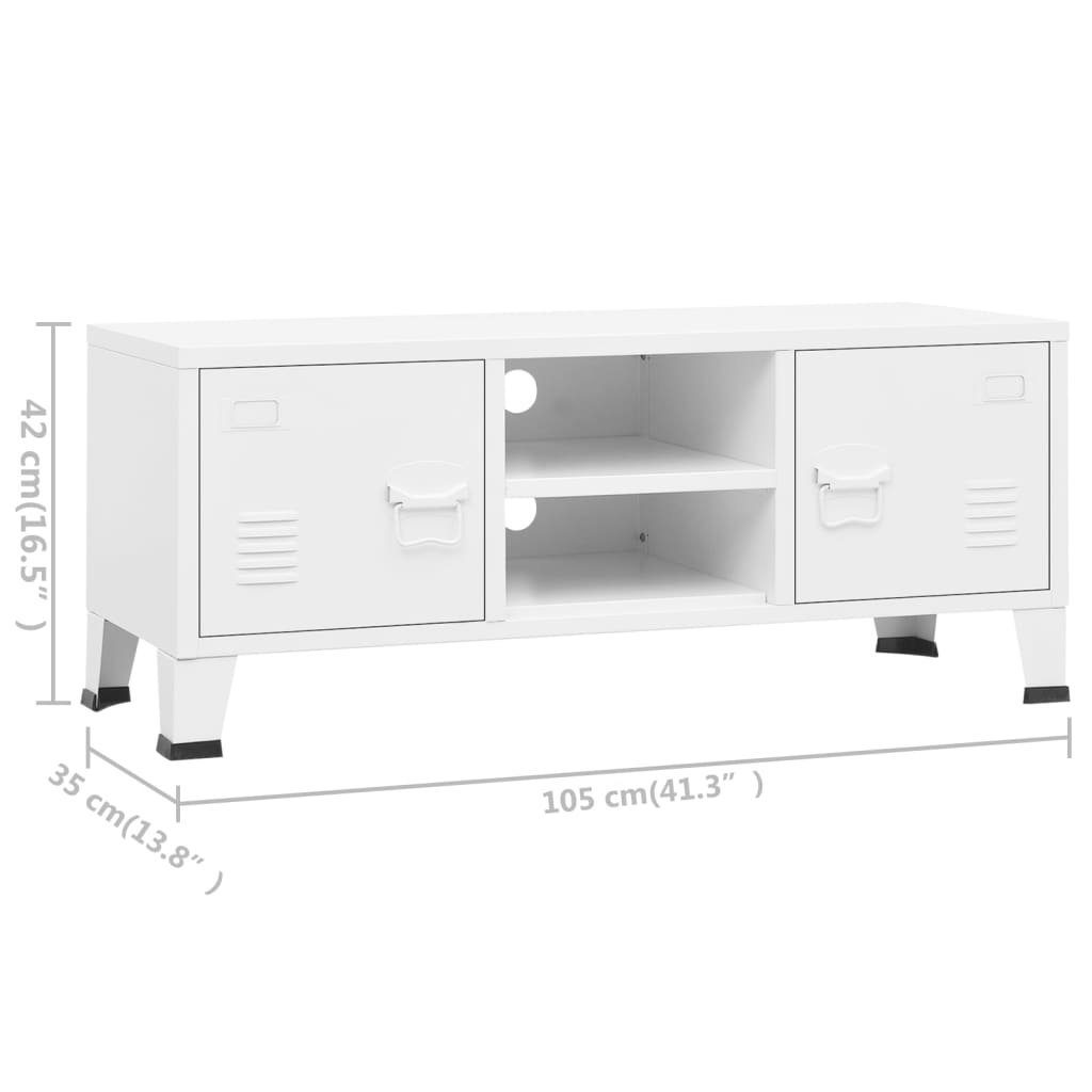furnicato TV-Schrank Weiß Metall cm Industrie-Stil 105x35x42