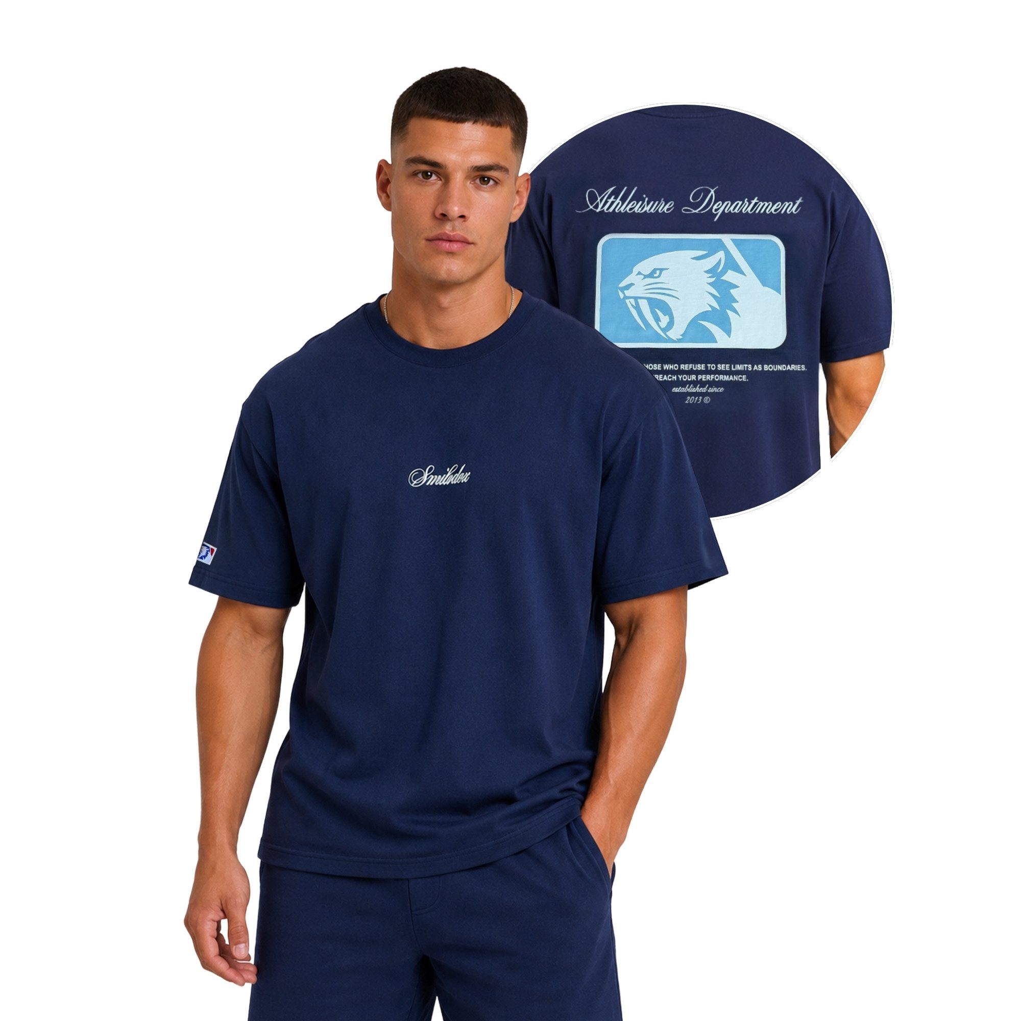 Smilodox T-Shirt Varendo, Oversize Shirt mit Backprint, aus Baumwolle, Streetwear & Gym Rundhals, 100% Baumwolle, weiches Material, für Training & Freizeit