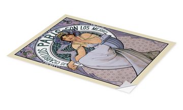 Posterlounge Wandfolie Alfons Mucha, Los Cigarrillos Paris Maquette, brunette, Malerei