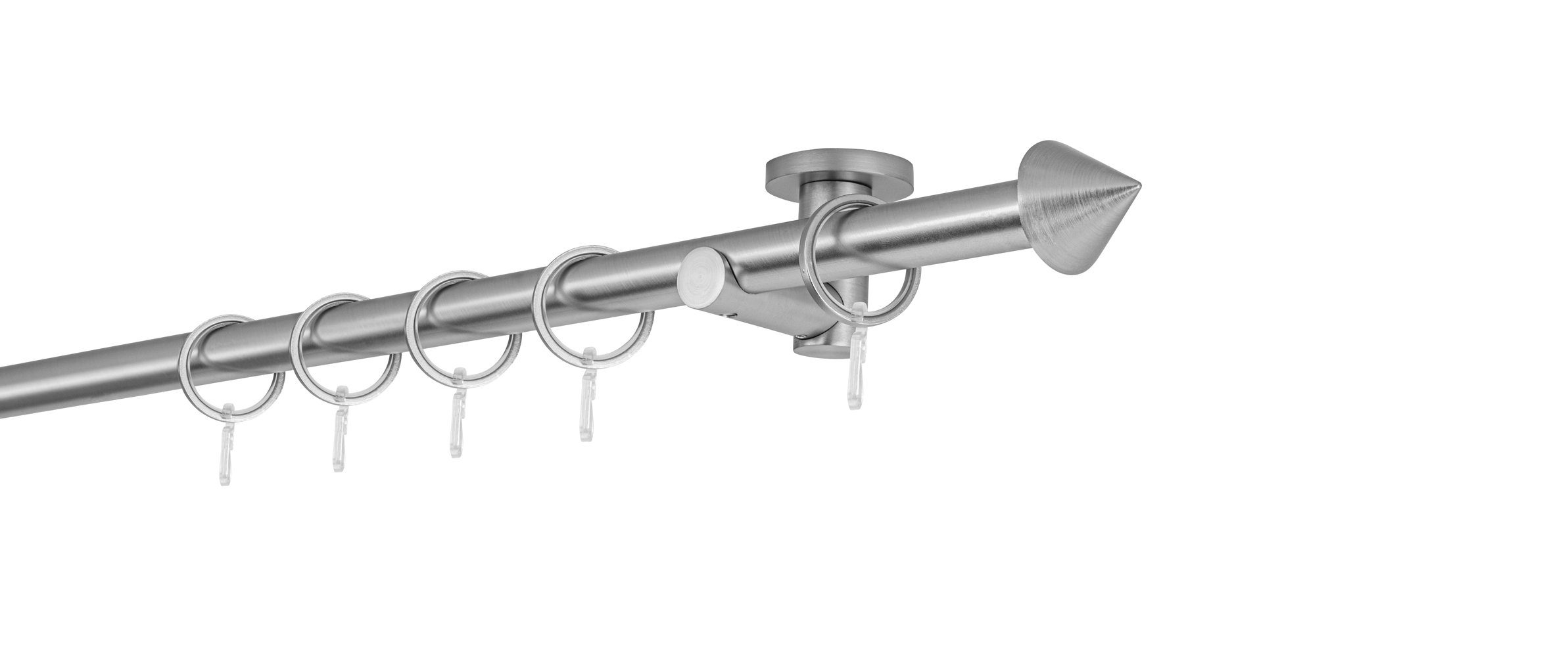 ondeco Gardinenstange Rundrohr Deckenabstand 5,5cm Spitze, Ø 20 mm, 1-läufig-läufig, Wunschmaßlänge, Bohren, verschraubt