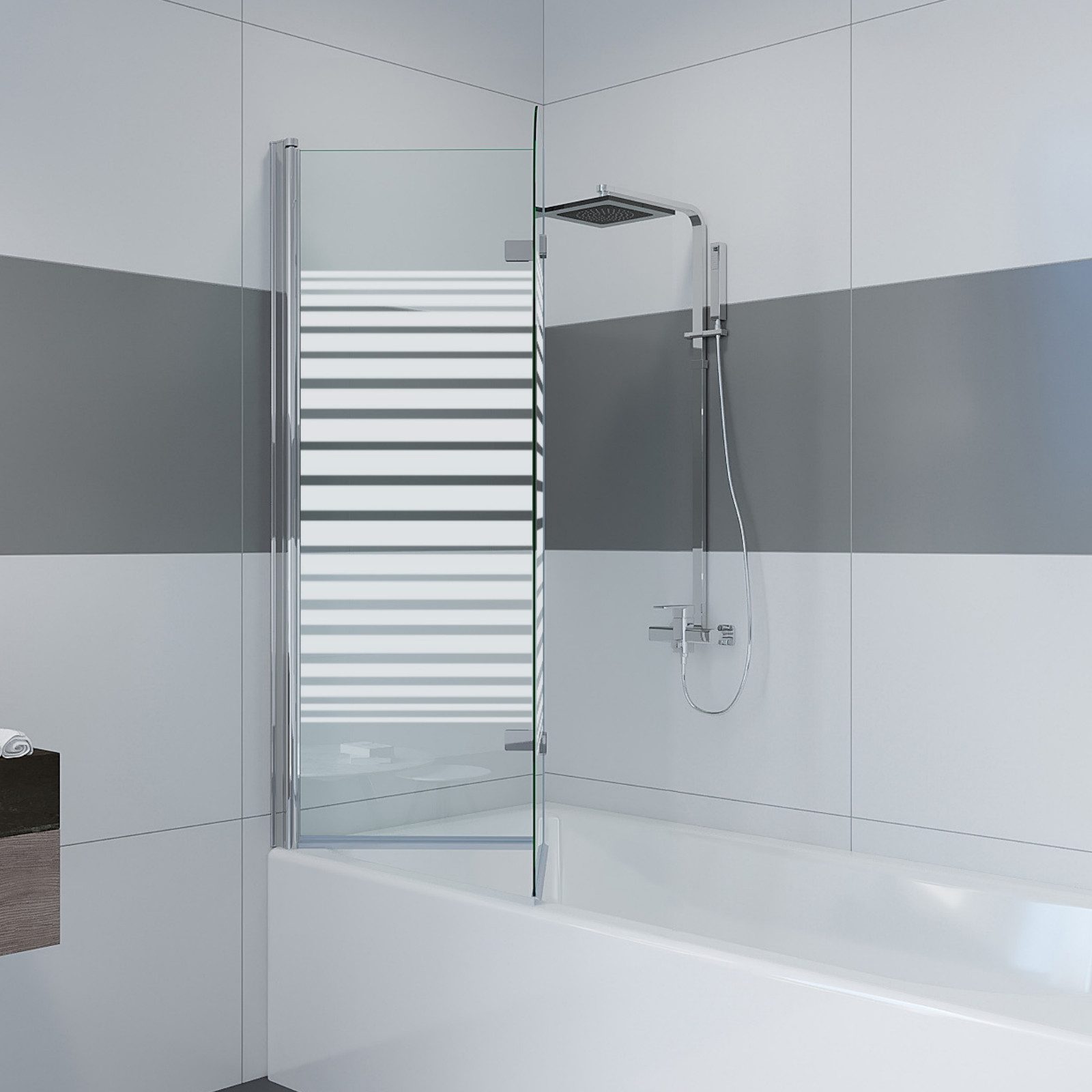 IMPTS Badewannenaufsatz Duschwand für Badewanne Badewannenfaltwand günstig online kaufen