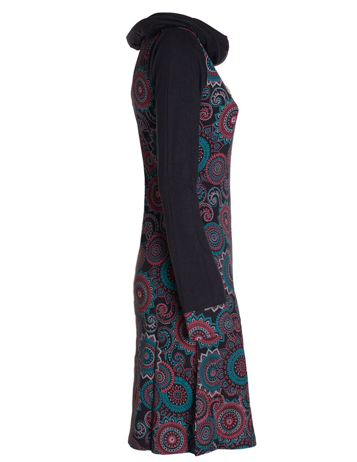 Vishes Jerseykleid Langarm Kleid Schal-Kleid Winterkleider Baumwollkleid Hippie, Goa, Ethno Style