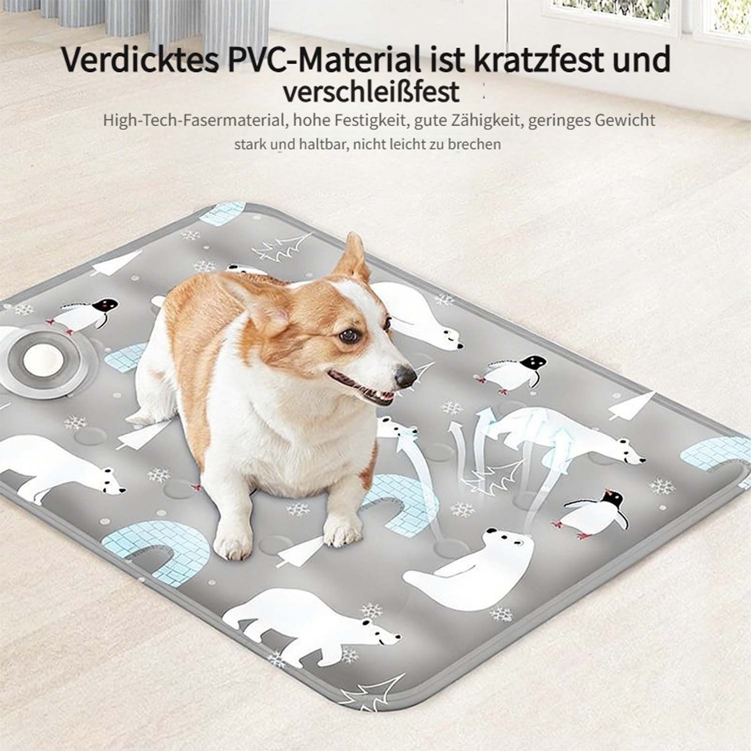 Srvillg Hundematte Kühlmatte Hund Katze 60-120CM,Schnelles Kühlen,Sichermateria,Kratzfest