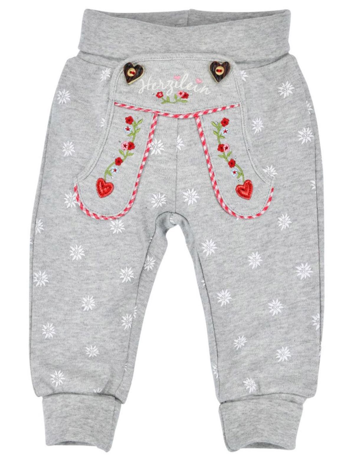 Trachtenlederhose Baby Kinder Laufhose Jogginghose 'Herzilein' 86563