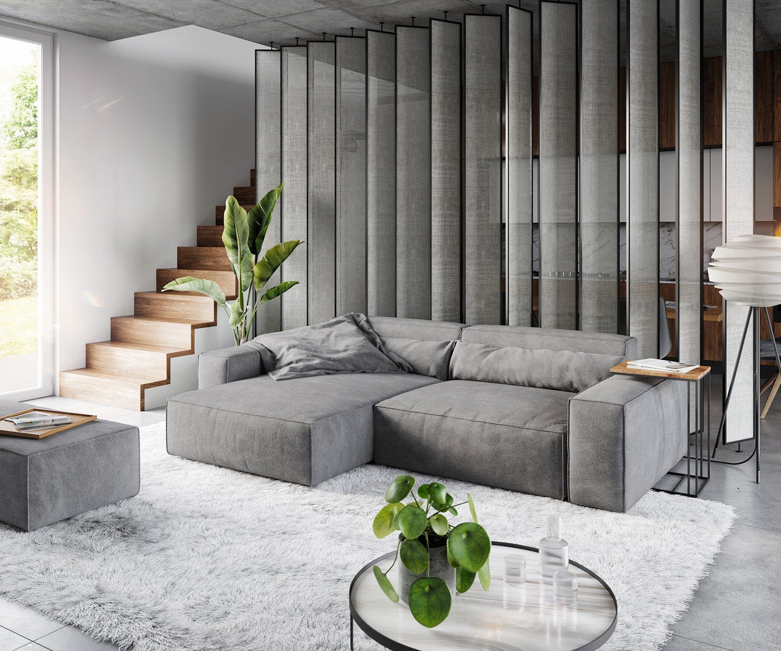 DELIFE Ecksofa Sirpio, XL Mikrofaser Taupe günstig online kaufen