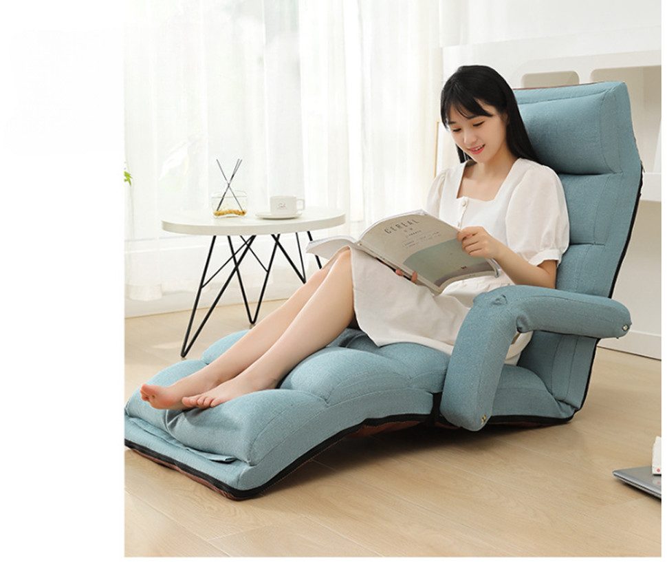 habeig Relaxsessel Relaxliege Liegesessel Beige 175 x 56 cm 5-Fach Verstellbar, Schaumstofffüllung