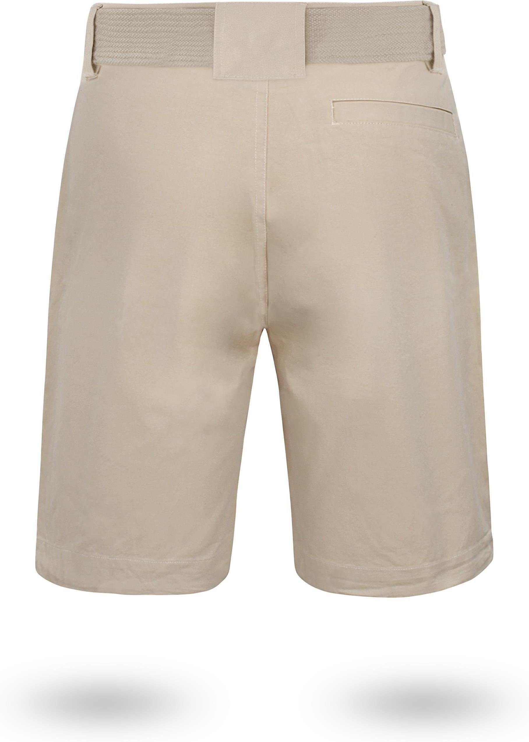 Gürtel Khaki kurze mit „Taklamakan“ normani Shorts Chino Vintage Shorts Zippertasche mit „Gobi“ aus Bermudas Sommershort Bio-Baumwolle 100% invisible