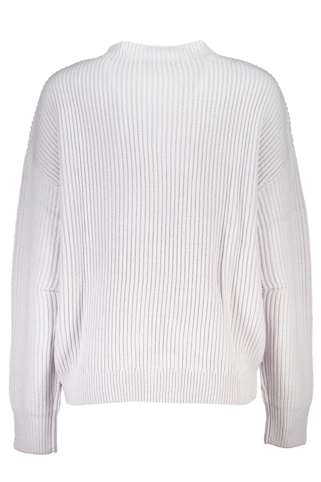 Patrizia Pepe Strickpullover Eleganter Damenpullover Grau mit Rollkragen & Kontrastdetails