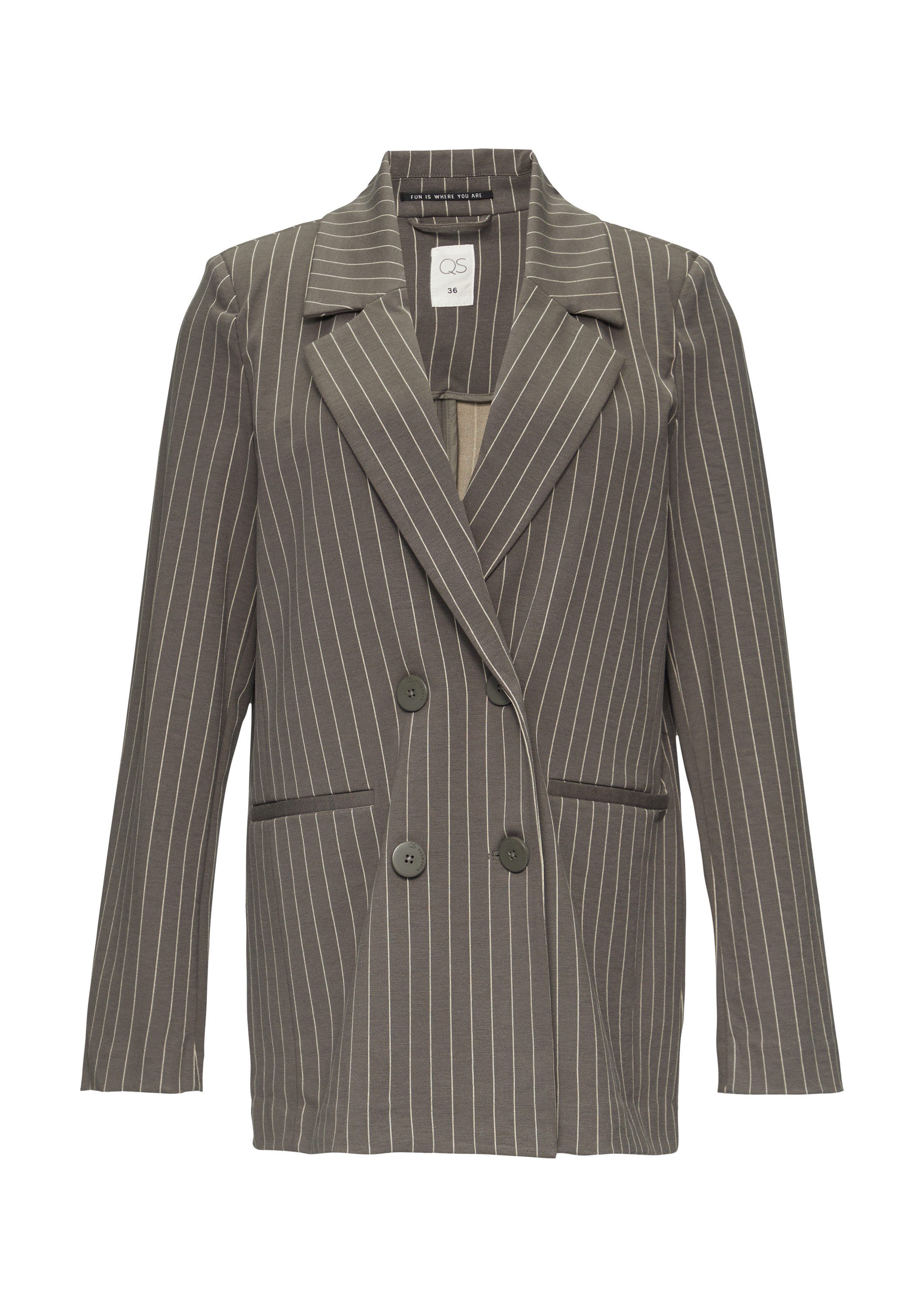 QS Jackenblazer Indoor-Blazer Oversized-Blazer mit Nadelstreifen günstig online kaufen