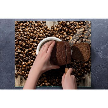 Decorwelt Herd-Abdeckplatte Herdabdeckplatte Küche Abdeckung Abdeckplatte Schneidebrett Kaffee, (60x52, 1 tlg), für alle Herdarten excl. Gasherde