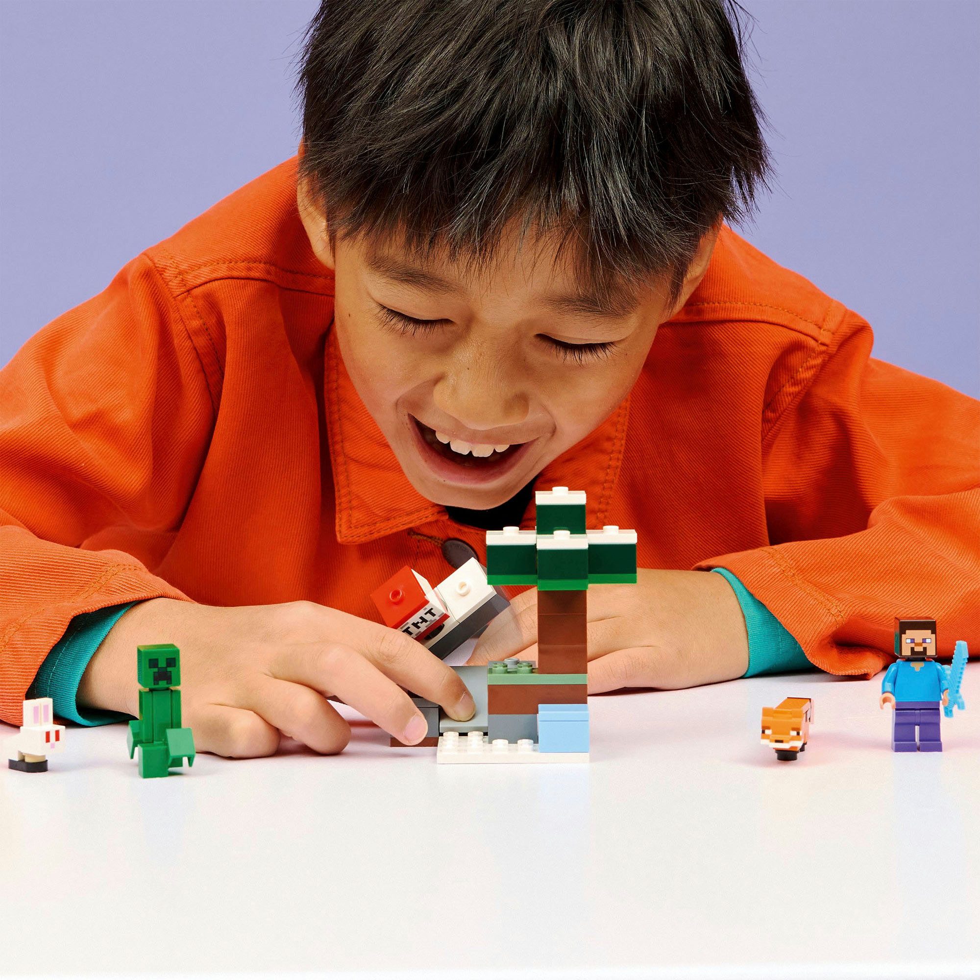 LEGO® Steves Abenteuer in der Taiga (21583), LEGO Minecraft Konstruktionsspielsteine, (79 St), Made in Europe