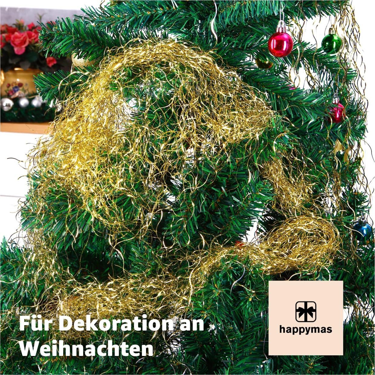 happymas Lametta Engelshaar für Weihnachten & Advent als Dekoration & Deko ca. 15 Gramm
