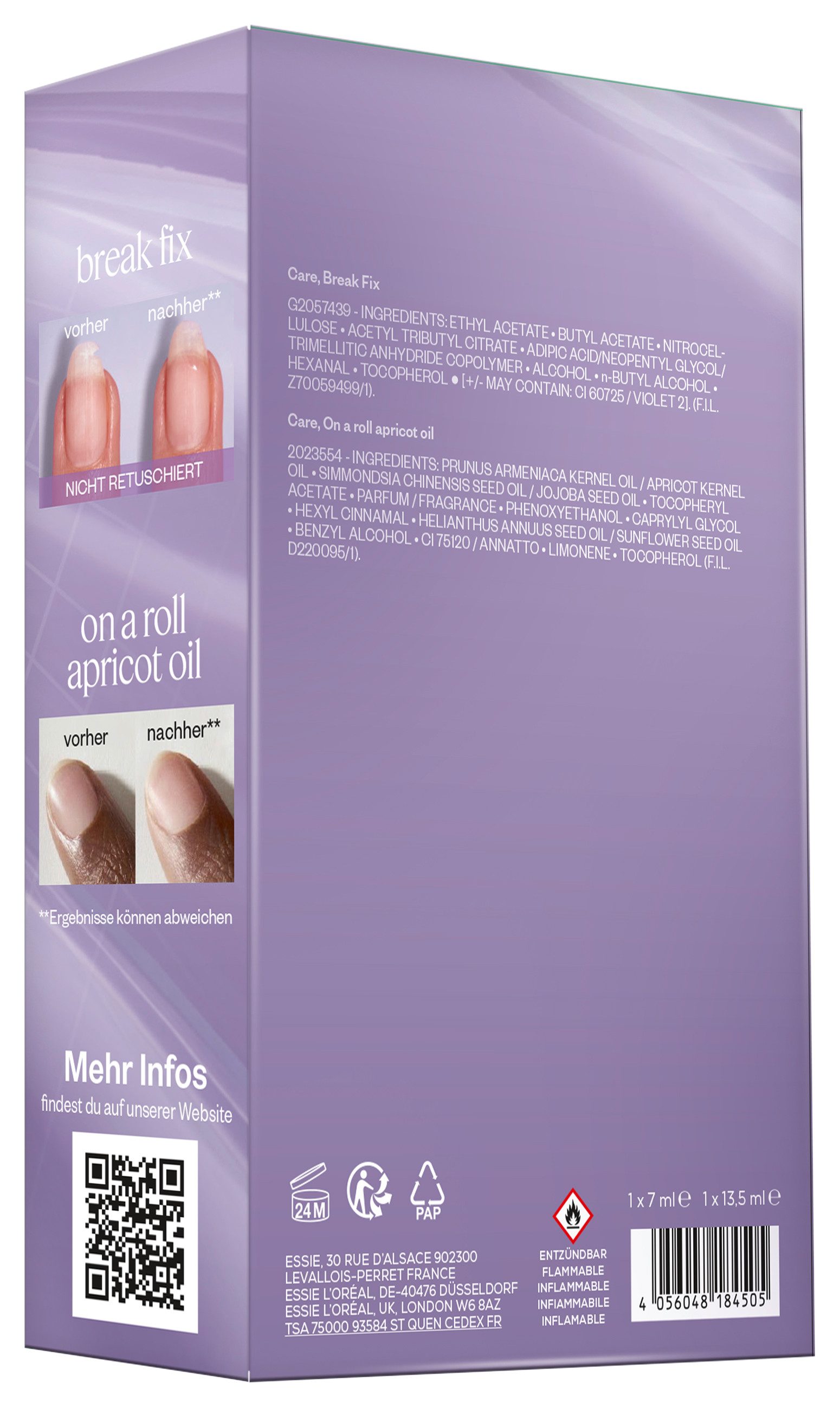 essie Nagelhautpflege Essie Mani-essentials Set: Break Fix & Apricot Cuticle Oil, 2-tlg.