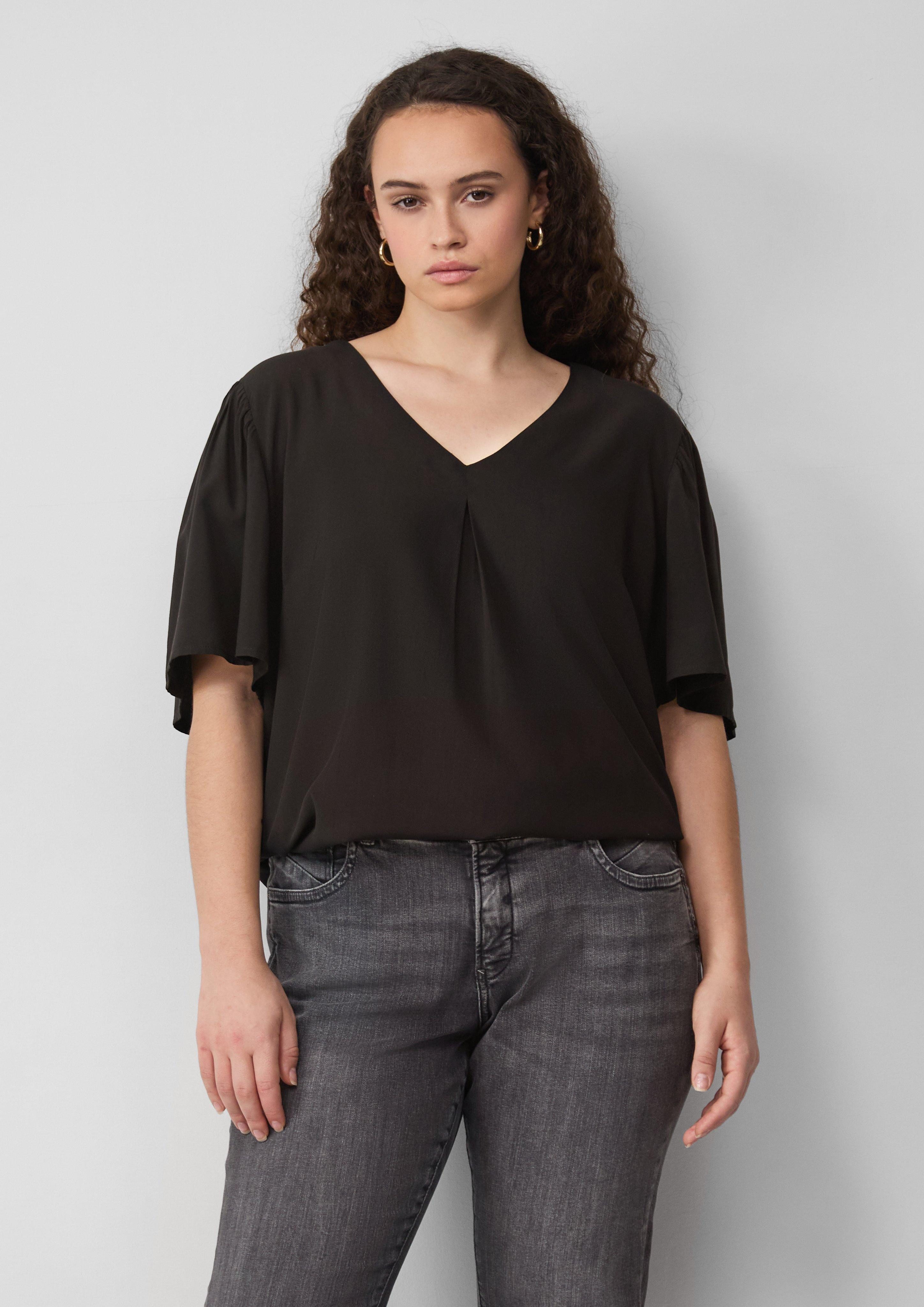 Langarmbluse Bluse mit Puffärmeln
