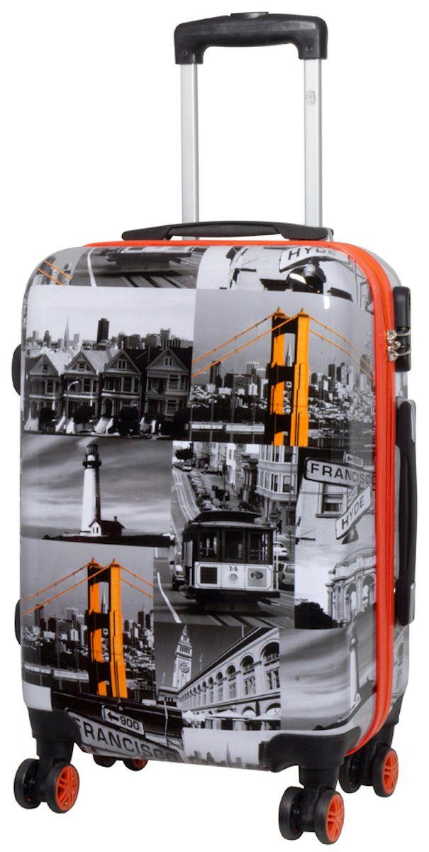 Warenhandel König Hartschalen-Trolley San Francisco, 4 Rollen, Motiv, Volumenerweiterung, aufrecht rollbar