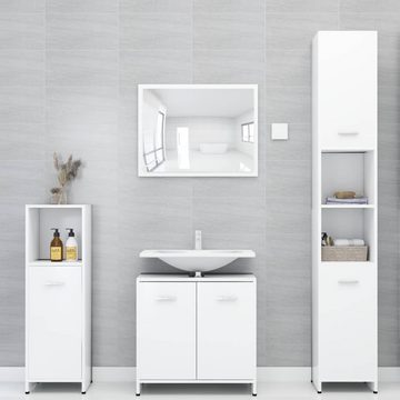 vidaXL Badezimmer-Set Badezimmerschrank Weiß 30x30x183,5 cm Spanplatte