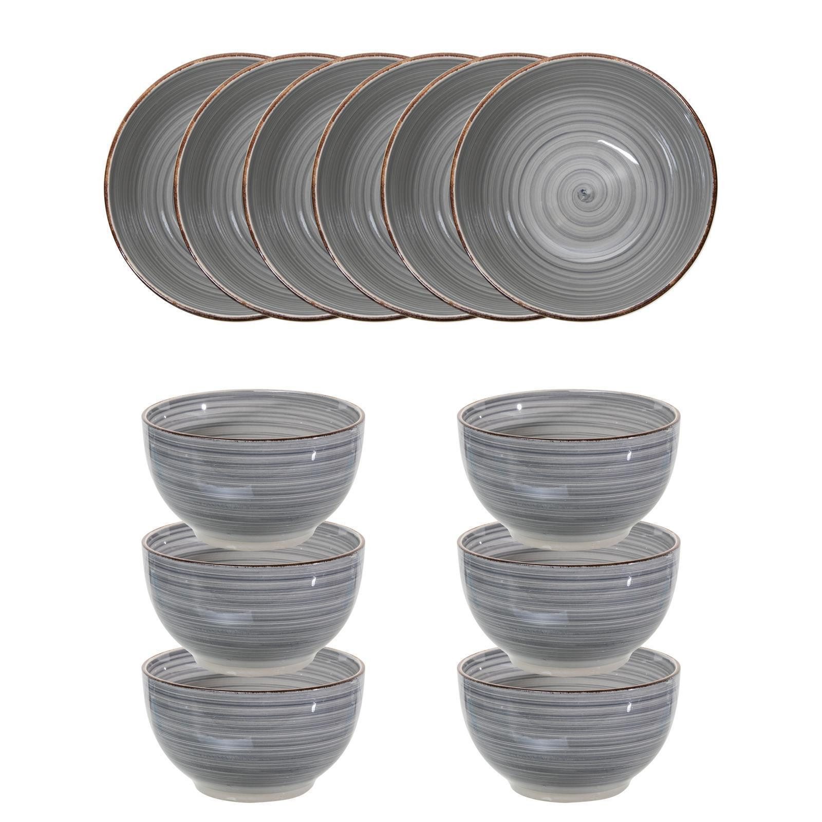 astor24 Müslischale Müslischalen Schale große Schüssel Salat Frühstück, Keramik, (Set, 6-tlg), hochwertige Schalen in PREMIUM Qualität