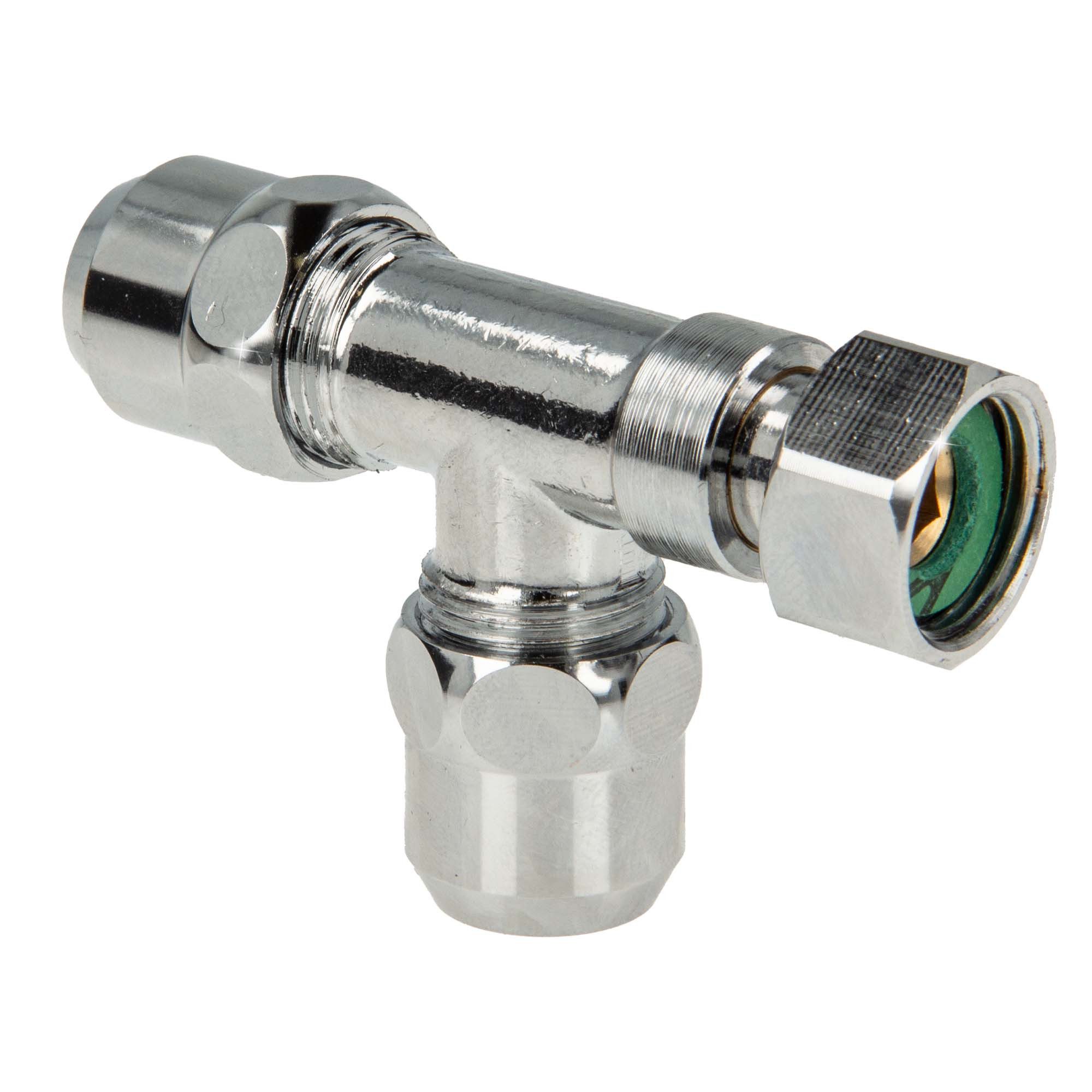 tecuro Gewindefitting T-Stück 3/8 Zoll / Ø 10 mm Abzweigverteiler für Eckventile
