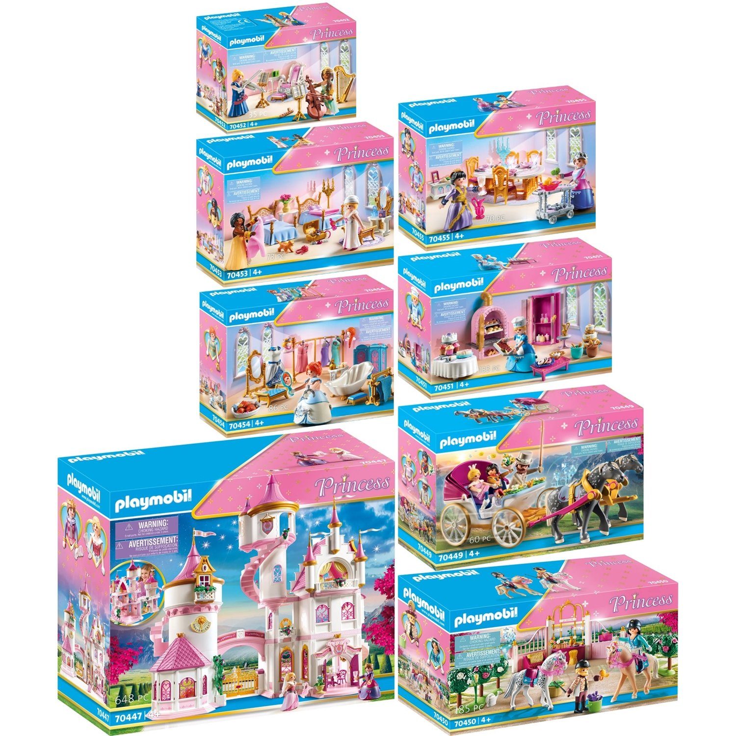 Playmobil® Spielbausteine 70447-9-50-1-2-3-4-5 Princess 8er Set Komplettset  Prinzessinnenschloss