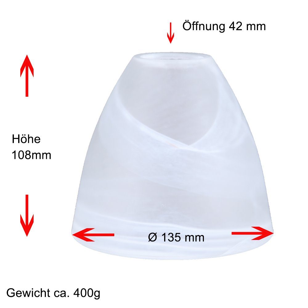 Home4Living Lampenschirm Lampenglas alabaster Weiß Ø 135mm Leuchtenglas E27, Alabasterglas