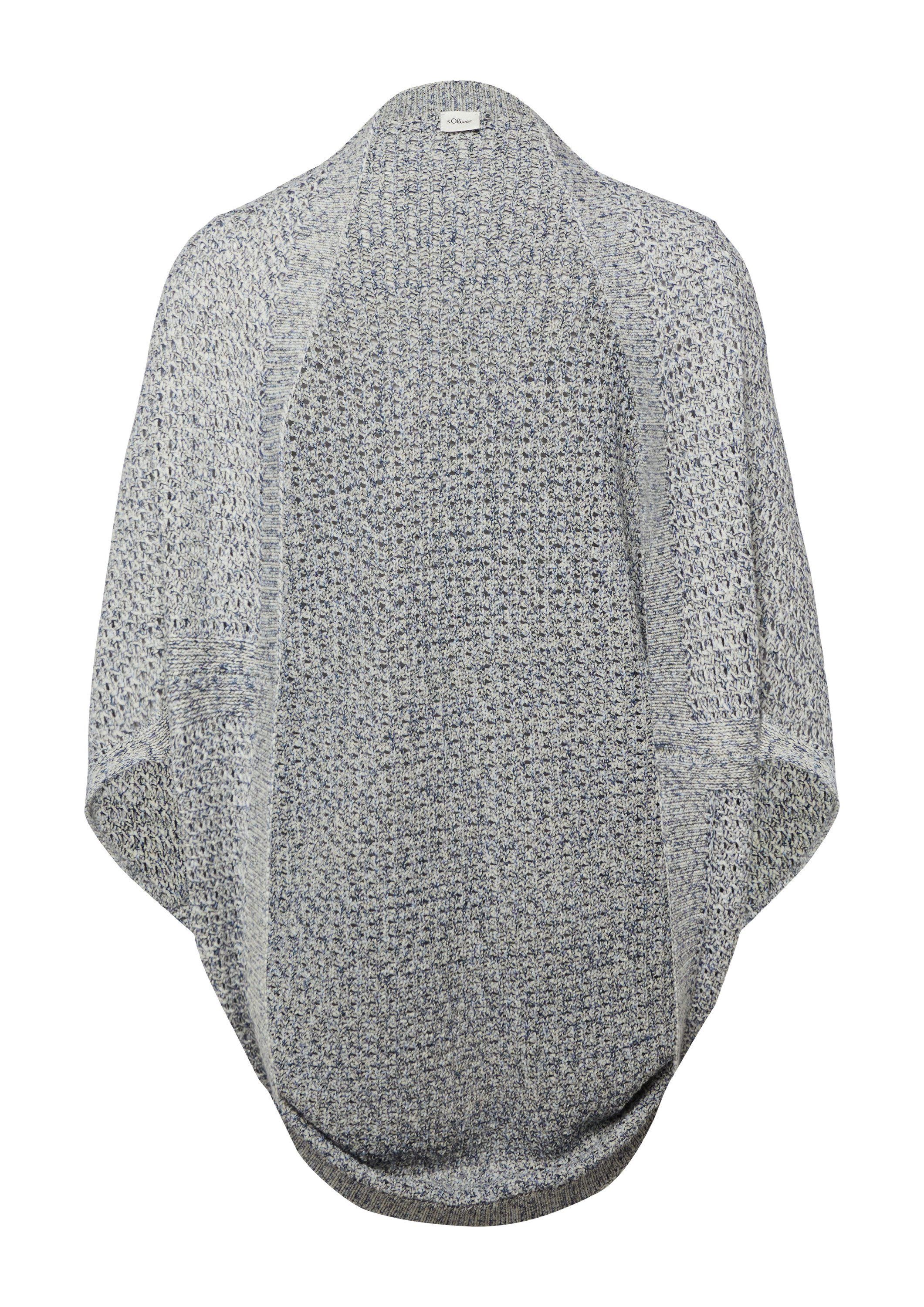 s.Oliver Poncho Indoor-Poncho Leichter Strick-Poncho aus Baumwollmix in O-Shape