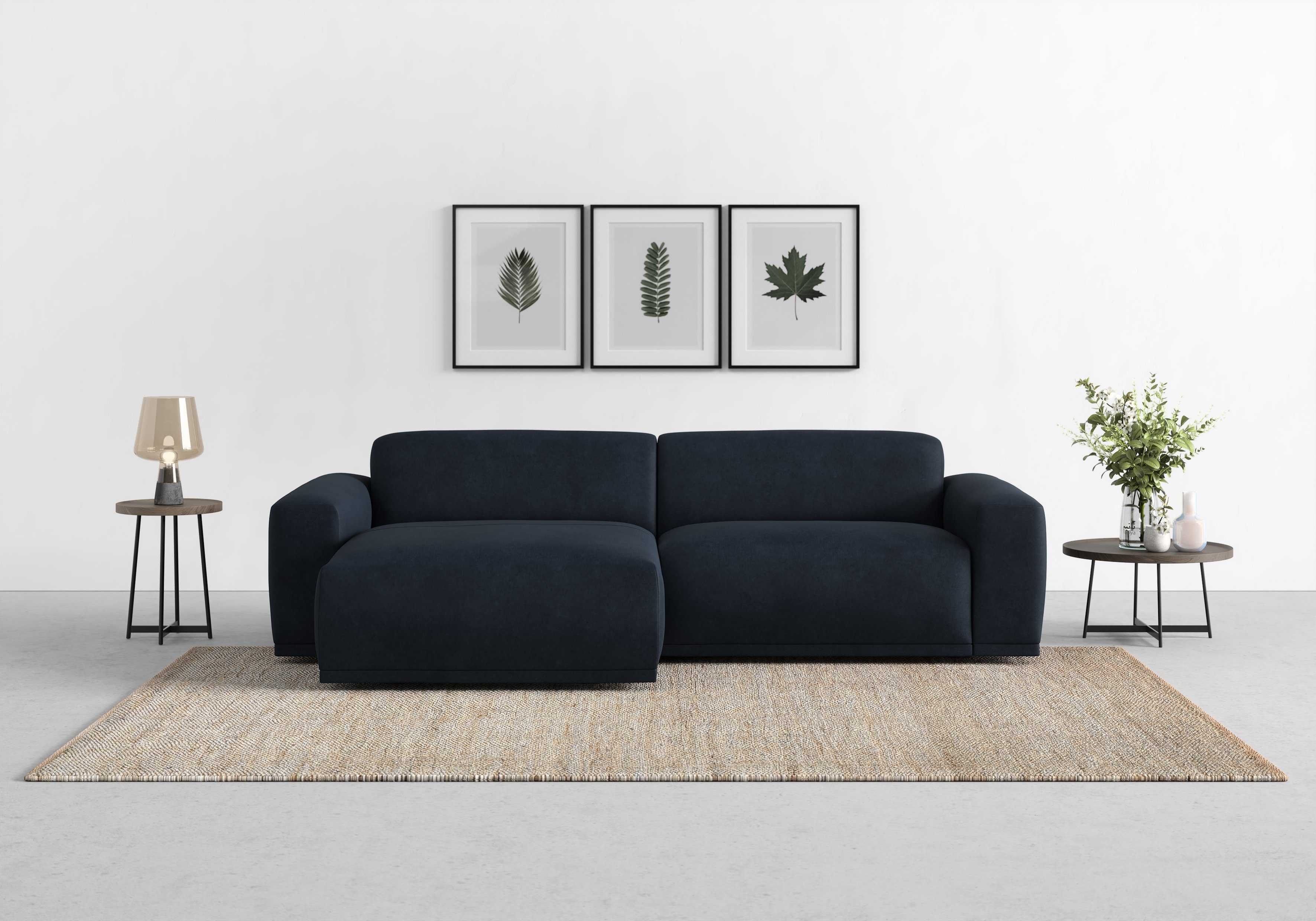 TRENDMANUFAKTUR Ecksofa Braga, mit hochwertigem Kaltschaum, L-Form, in Cord erhältlich, 2 Teile, modernes Sofa, Couch mit hohem Sitzkomfort, 255/72/160 cm (B/H/T)