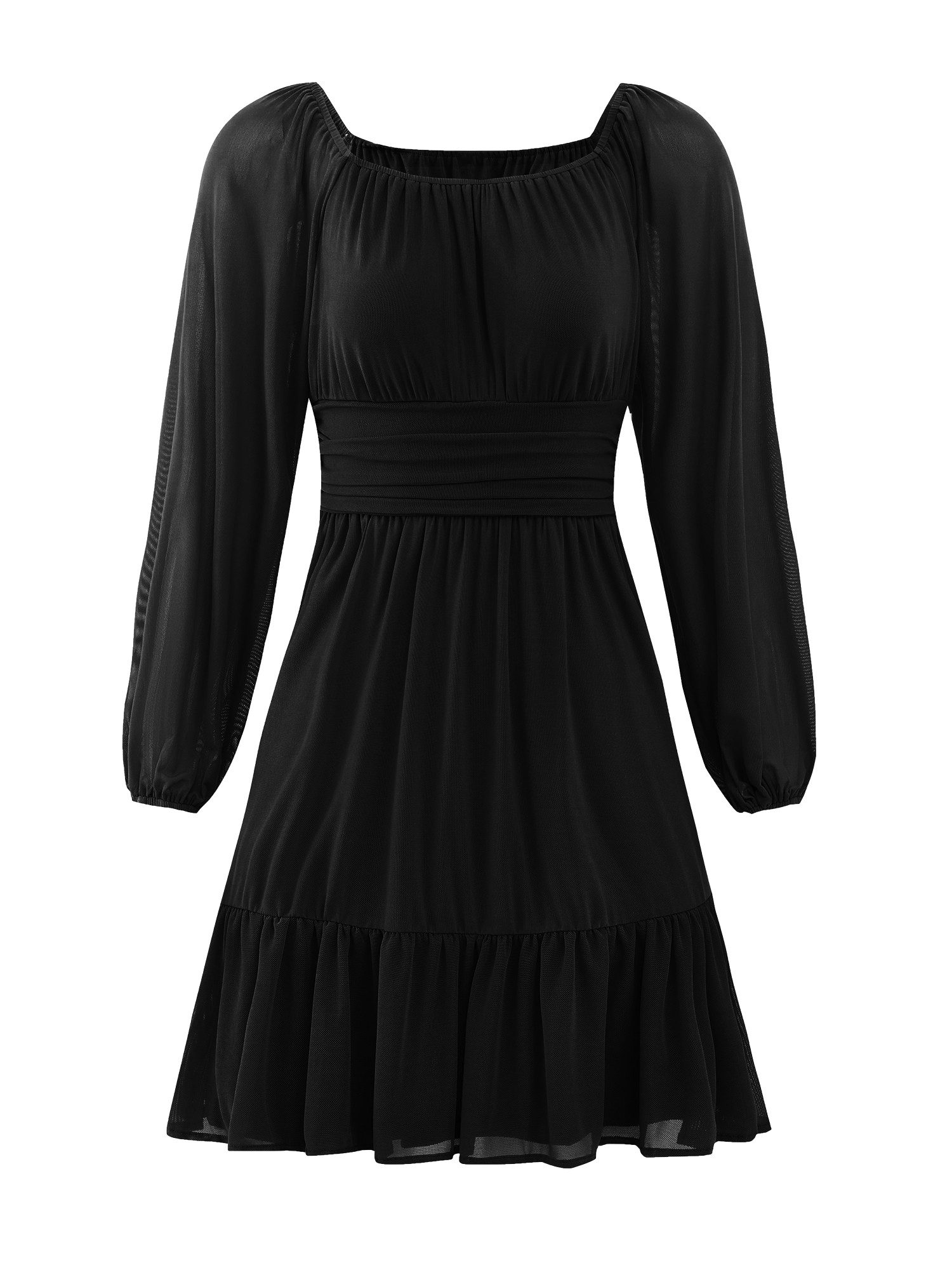 Imily Bela Partykleid Damen Lässiges Netzkleid mit langen Ärmeln (Packung, günstig online kaufen
