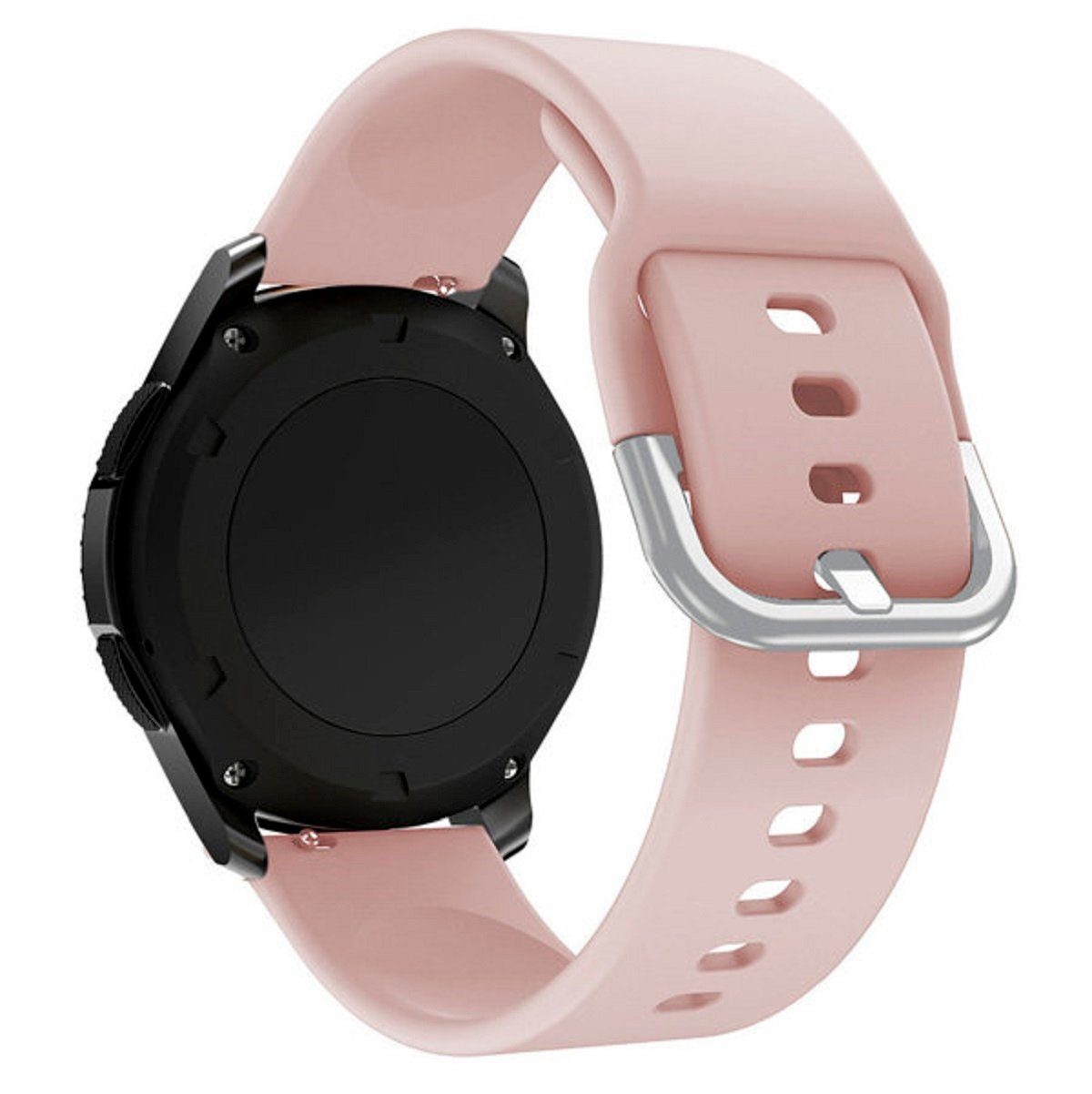 Hurtel 22mm Uhrenarmband universal Silikonarmband Breite Ersatz Smartwatch-Armband Pink