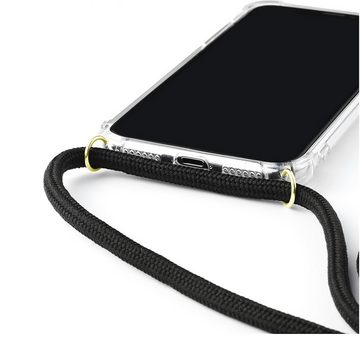 H-basics Handykette Handykette für Apple iPhone XS MAX handykette necklace case cover - in Schwarze Kordel - Necklace case aus flexiblem TPU Silikon