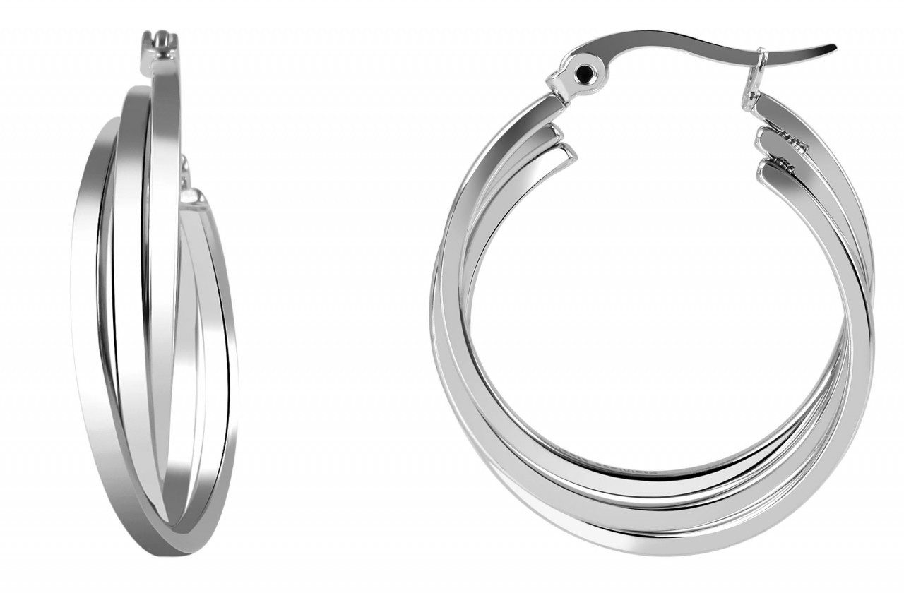 Paar Creolen Damen Creolen aus poliertem Edelstahl Ø 25 mm
