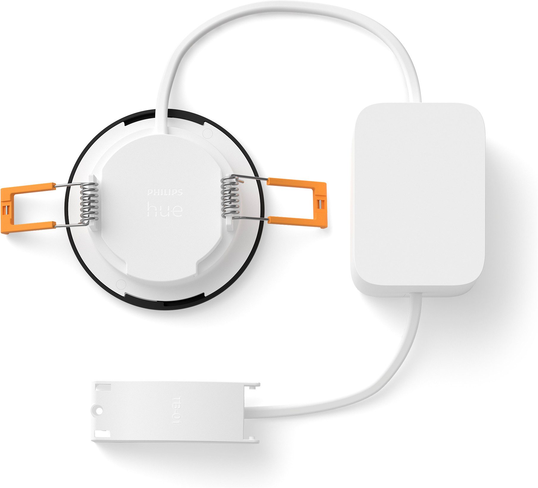 Philips Hue LED Deckenspot Slim Downlight Einbauleuchte, Abschaltautomatik, Bluetooth, CCT - über Fernbedienung, Dimmer, Dimmfunktion, Farbsteuerung, Farbwechsel, Leuchtdauer einstellbar, Memoryfunktion, Nachtlichtfunktion, RGB, Smart Home, Timerfunktion, Weckerfunktion, dimmbar über Fernbedienung, erweiterbar, getrennt schaltbar, mehrere Helligkeitsstufen, LED fest integriert, RGB, 1000–20000K, auf 0,2% dimmbar, App‑ & Sprachsteuerung