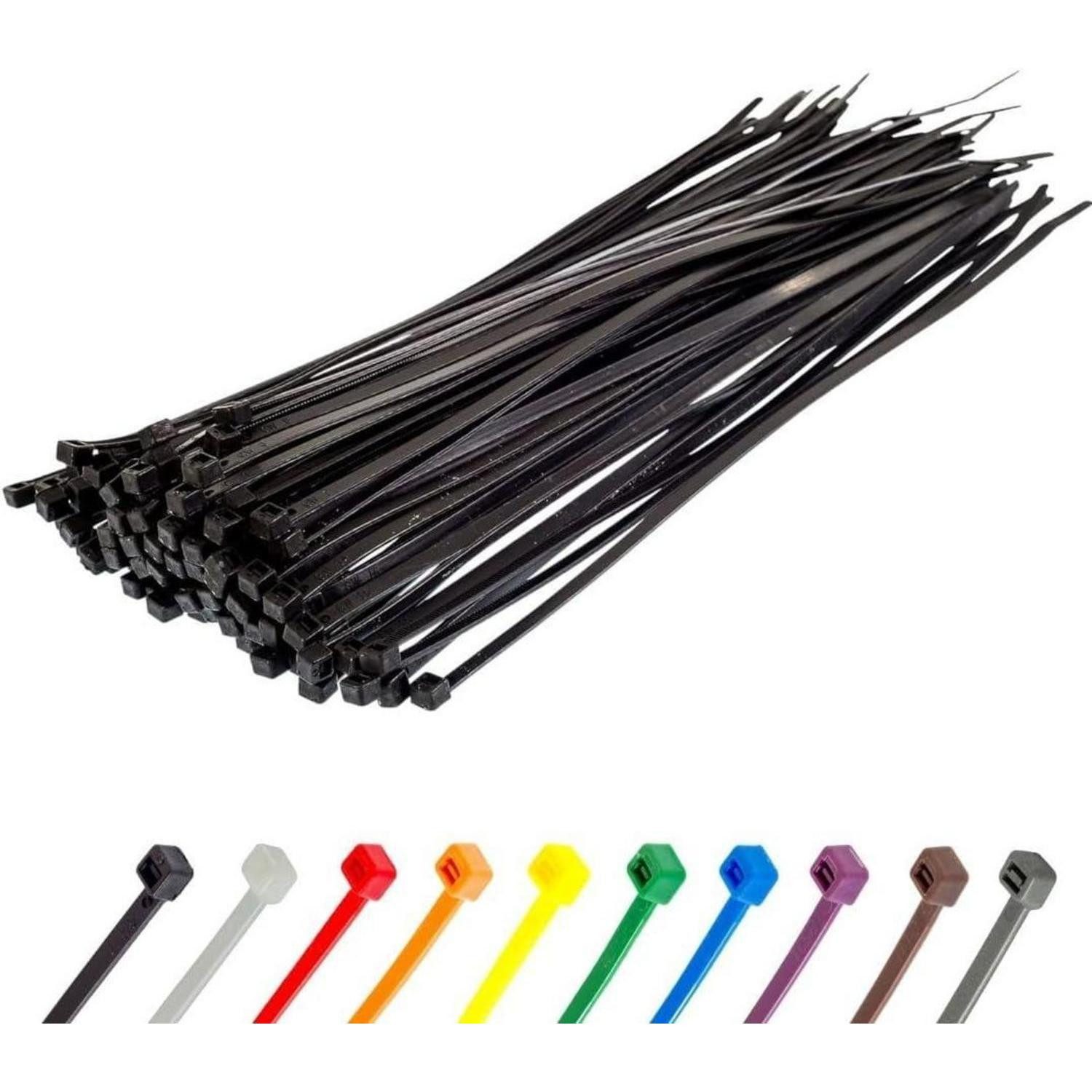 LuxusKollektion Kabelbinder Kabelbinder 100 Stück Schwarz 18,2 kg UV 300 mm x 3,6 mm Schwarz (100-St)