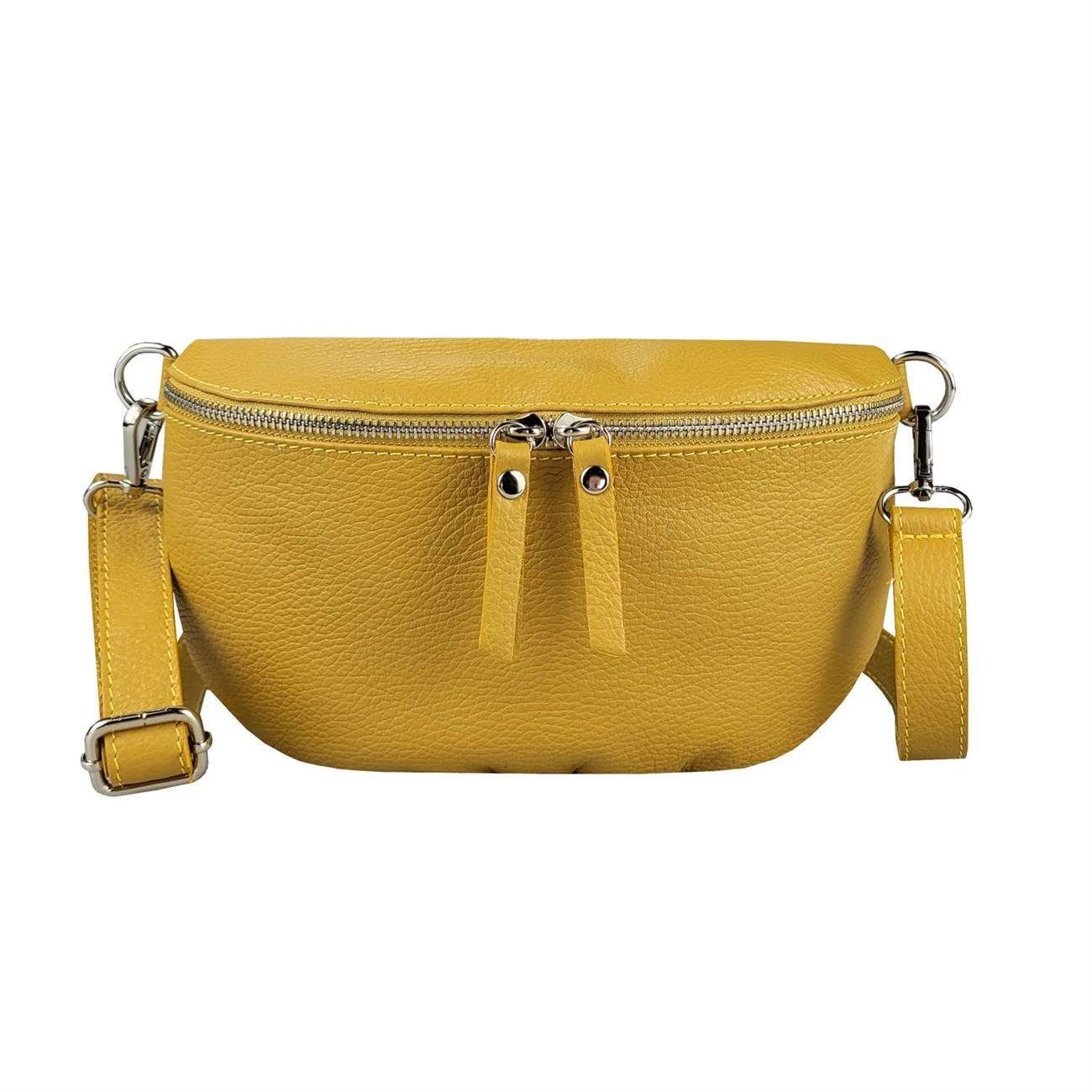 ITALYSHOP24 Bauchtasche Damen Leder Gürteltasche Hüfttasche CrossBody Bag, als Schultertasche, CrossOver, Umhängetasche tragbar
