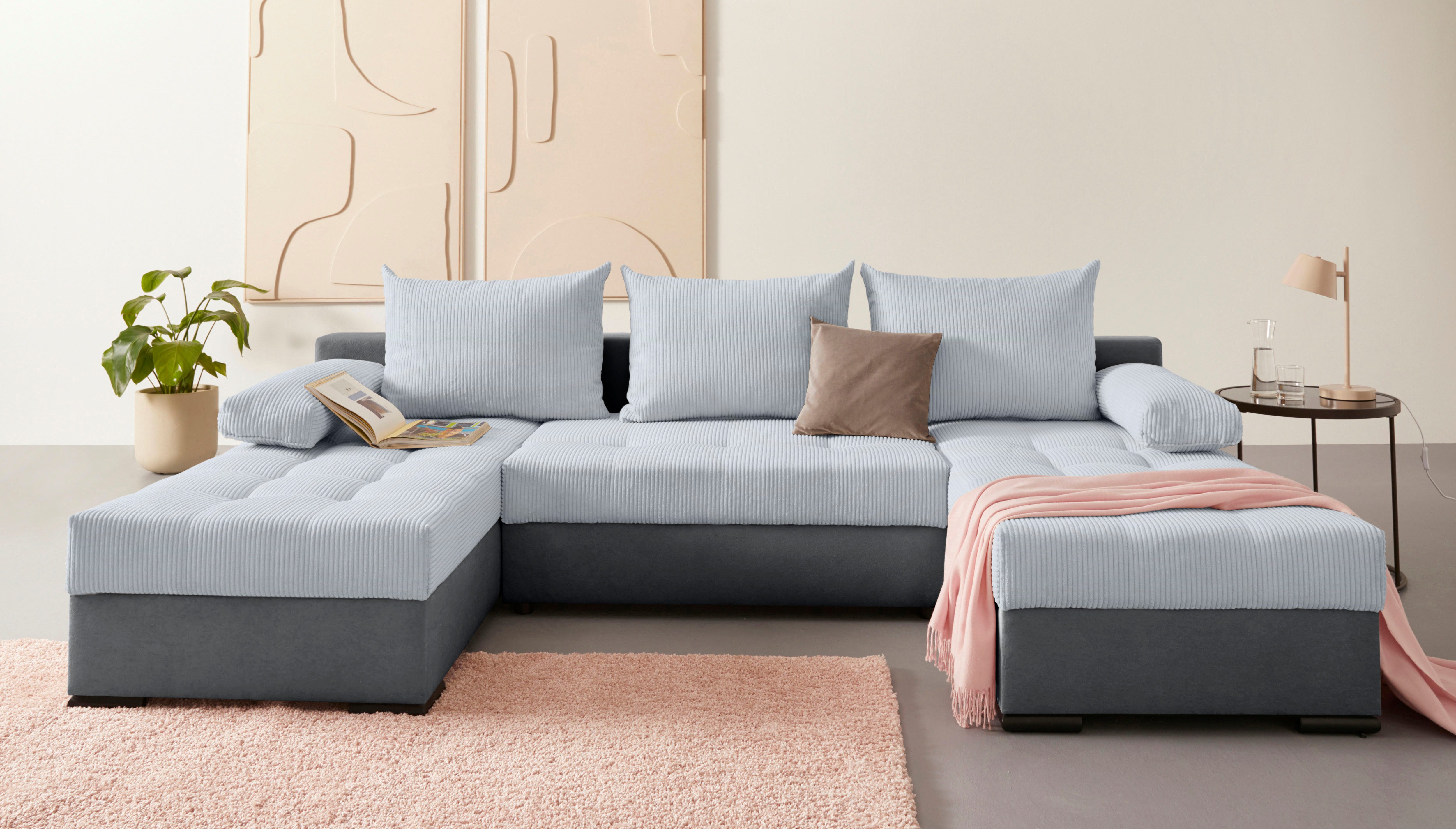 COLLECTION AB Wohnlandschaft Josy U-Form, B: 269 cm, mit Bettfunktion & Bettkasten, Federkern