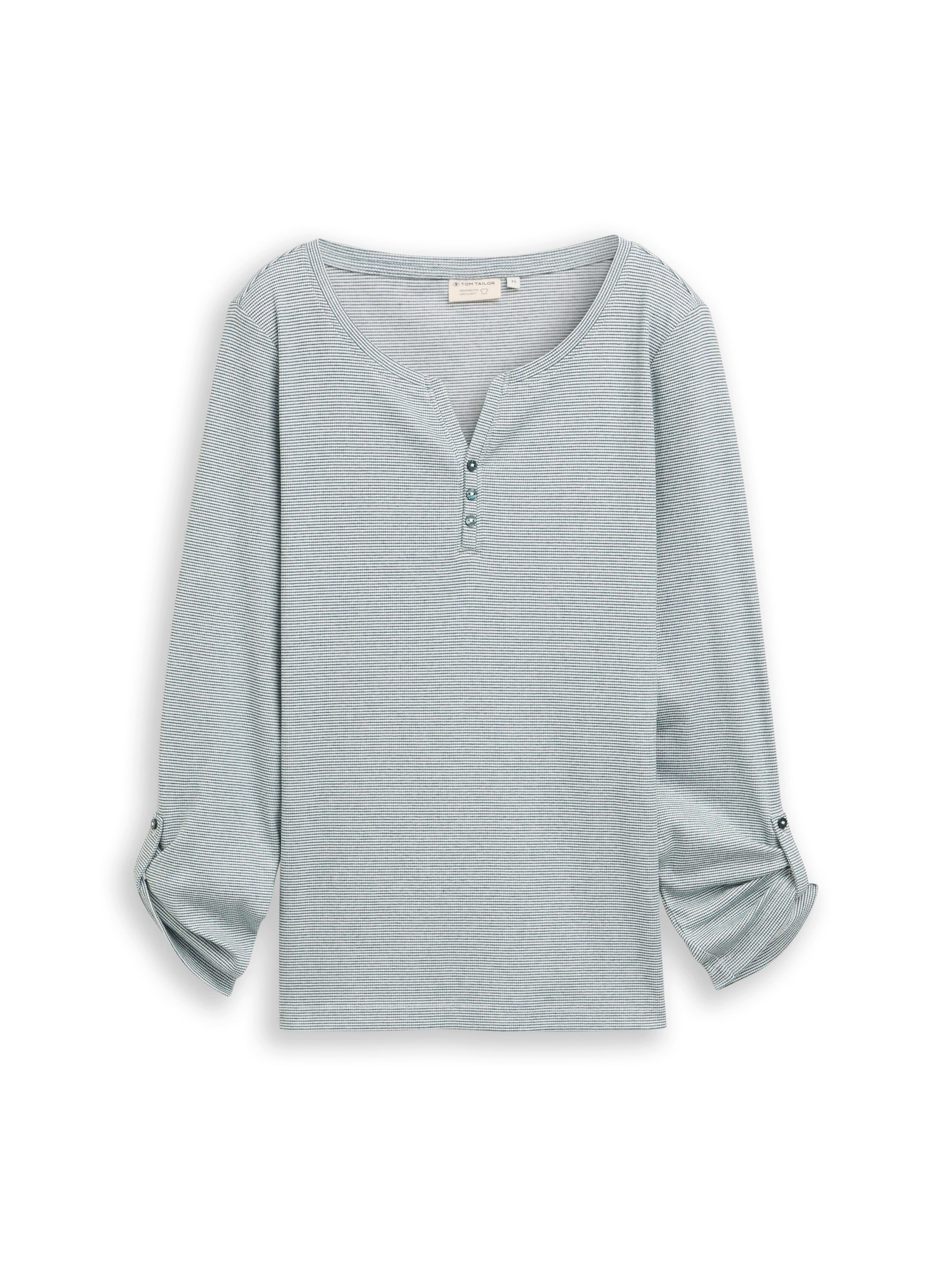 TOM TAILOR Sweatjacke Langarmshirt mit Turn-Up-Funktion günstig online kaufen