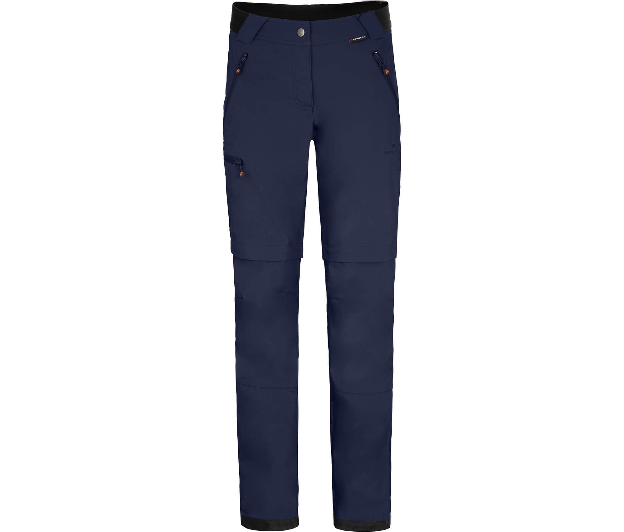 Bergson Zip-off-Hose TESSE Zipp-Off Damen Softshellhose, winddicht, strapazierfähig, Normalgrößen, peacoat blau