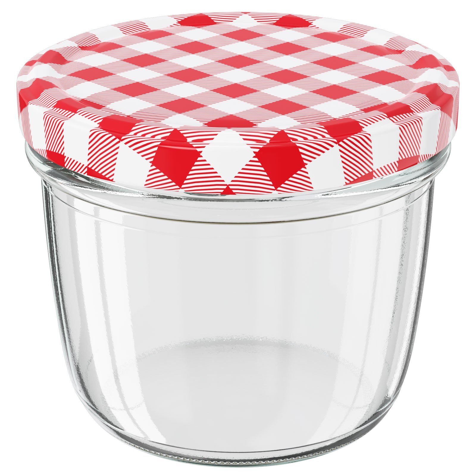 Wellgro Vorratsglas Einmachgläser Schraubdeckel rot kariert - 230 ml, (75-tlg) – Bild 4 von 5