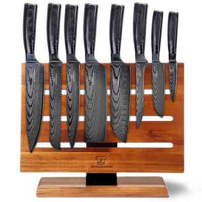 Küchenkompane Messer-Set Küchenmesser Komibpaket mit magnetischem Messerblock - Kuro (2-tlg)