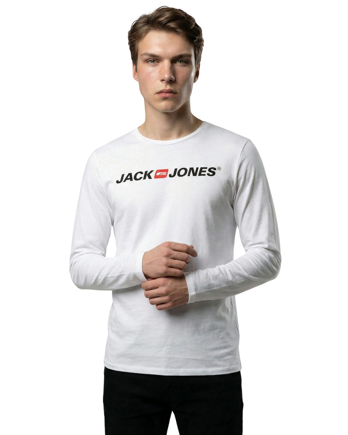 Jack & Jones Langarmshirt stilvolles Regular Fit Longsleeve mit Printdruck Bequemes Oberteil aus Baumwolle mit Rundhalsausschnitt