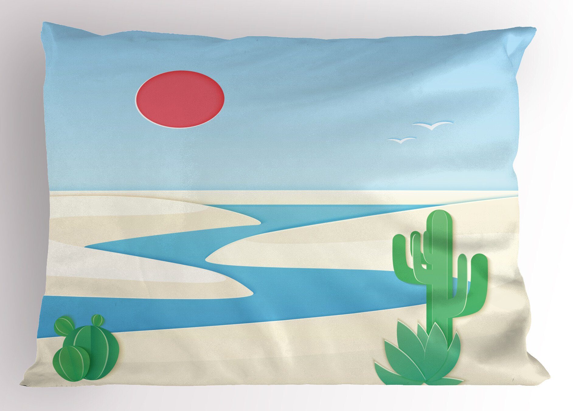 Pflanzen Desert Dekorativer Kopfkissenbezug, Queen Safari Stück), Gedruckter Oase Kissenbezüge (1 Cactus Size Abakuhaus