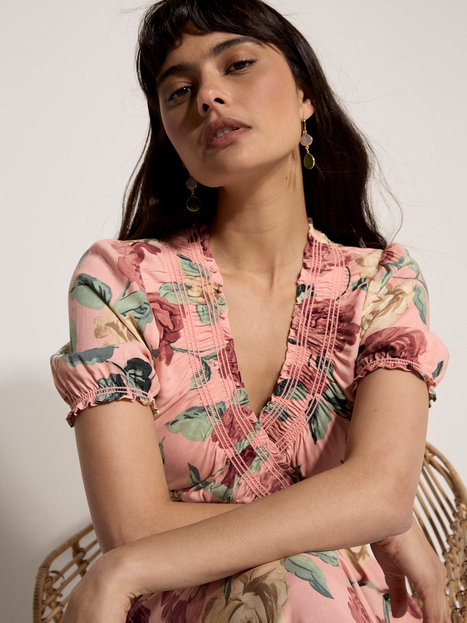 Apricot Maxikleid Elastischer Bund