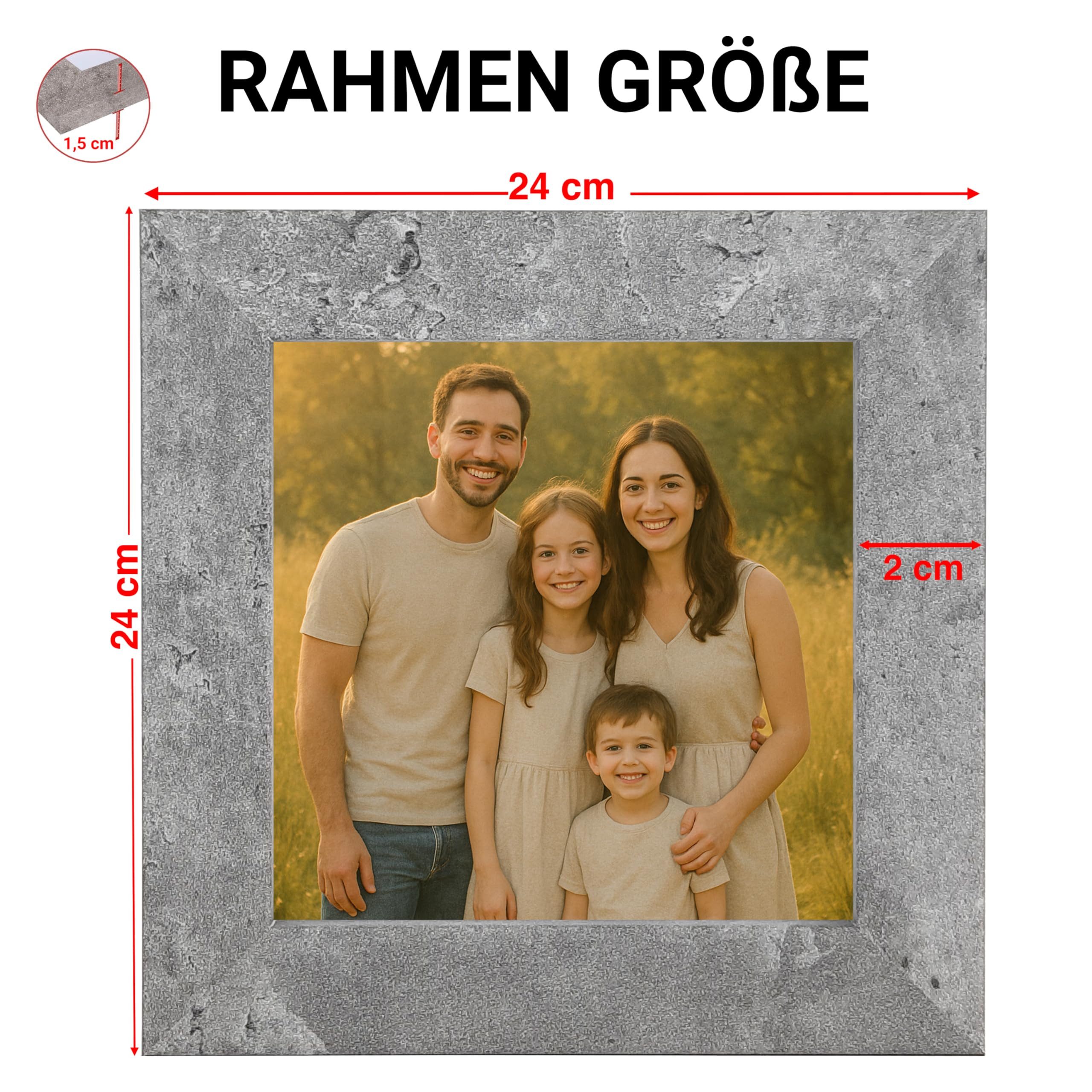 CABBEL Bilderrahmen MDF Holzrahmen Fotorahmen modern Collagen Foto Poster Galerie Wanddeko, für 1 Bilder (1 St), 10x10 cm Grau (Beton) Wohnzimmer elegant Schmal Foto Schlafzimmer