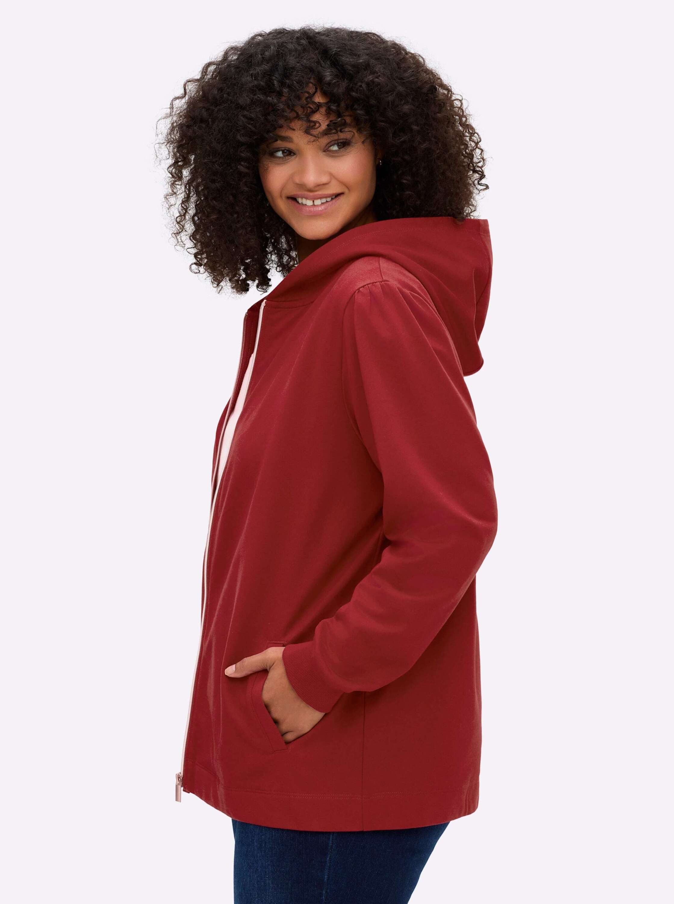 Sheego Shirtjacke Sweatjacke Langarm