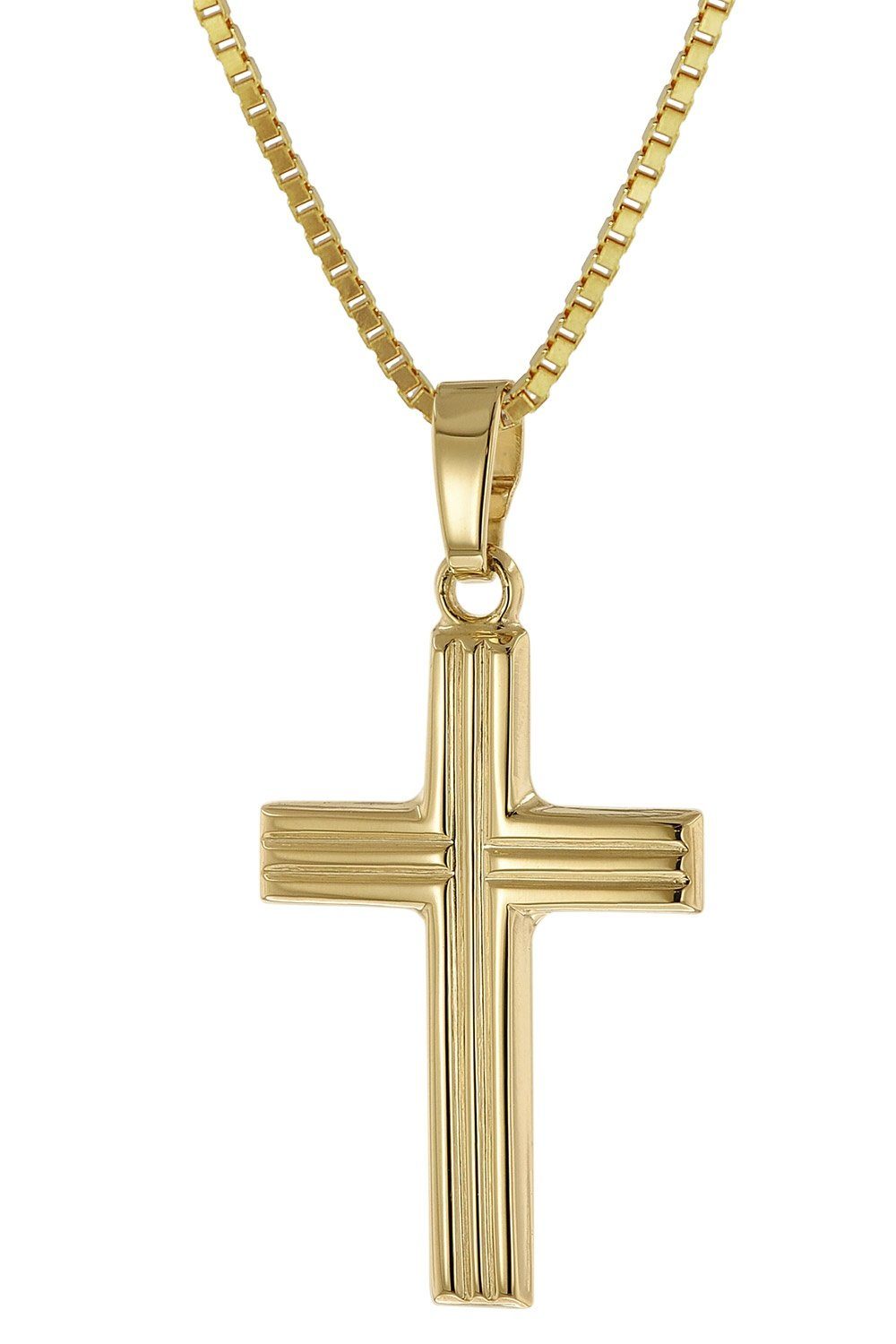 Anhänger Kreuz-Anhänger mit Gold Kette 8K Silberkette trendor / goldplattierter mit 333