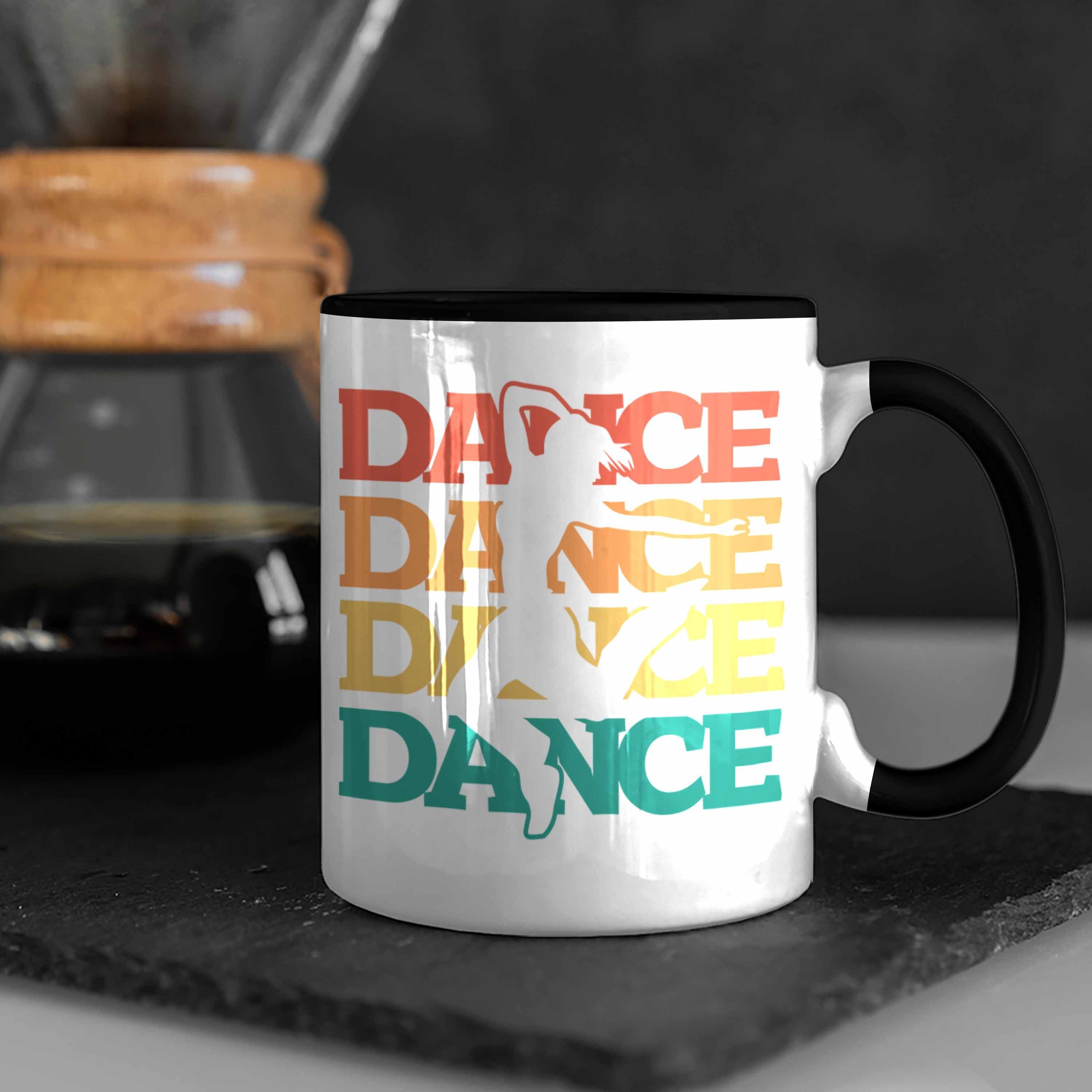 für D Tanzlehrer Geschenk Tanzbegeisterte Trendation Lustige Tasse Schwarz Tänzer Grafik Tasse
