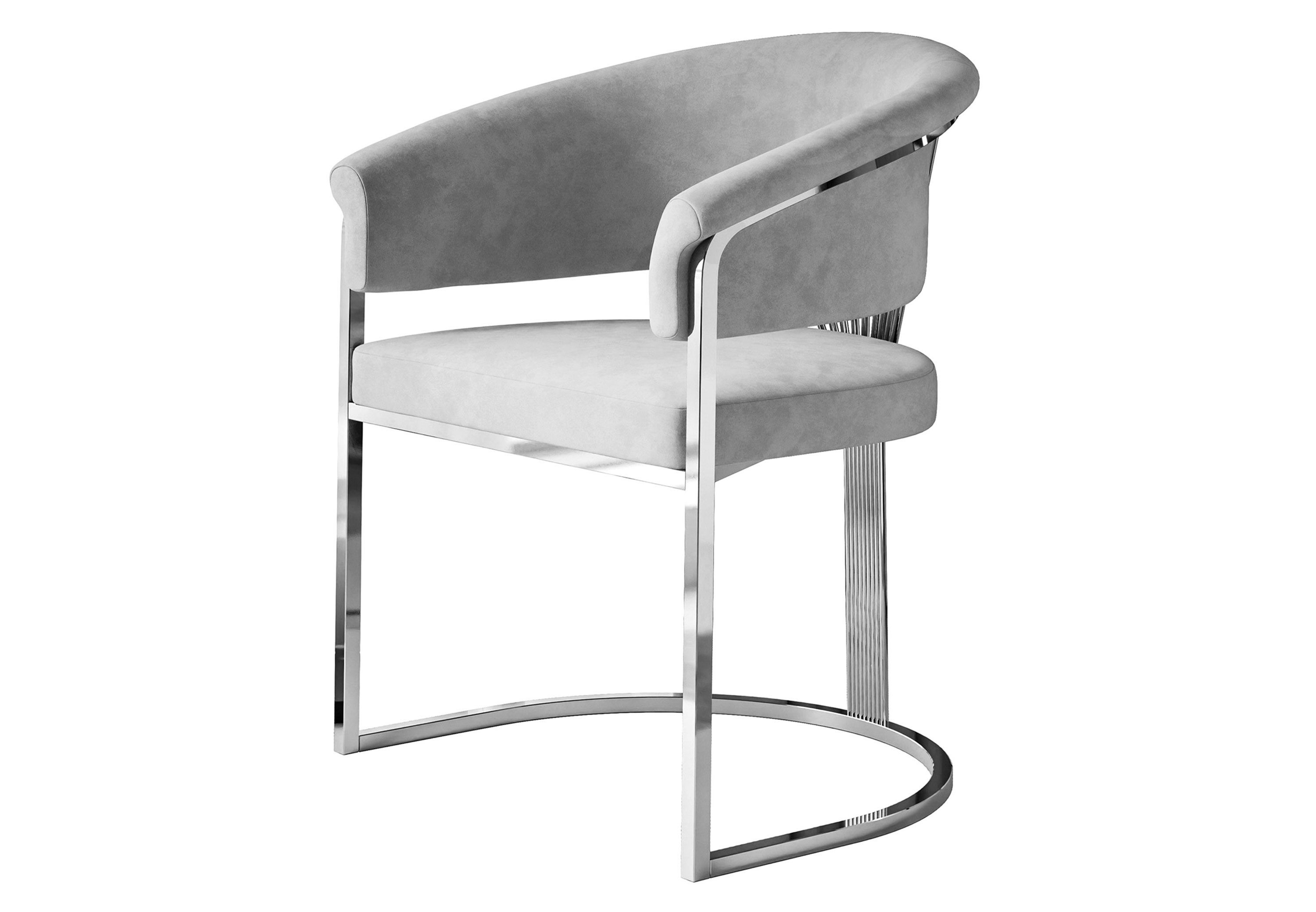 Lookway Polsterstuhl MOUNIR SILVER mit einem silberfarbenen, verchromten Gestell