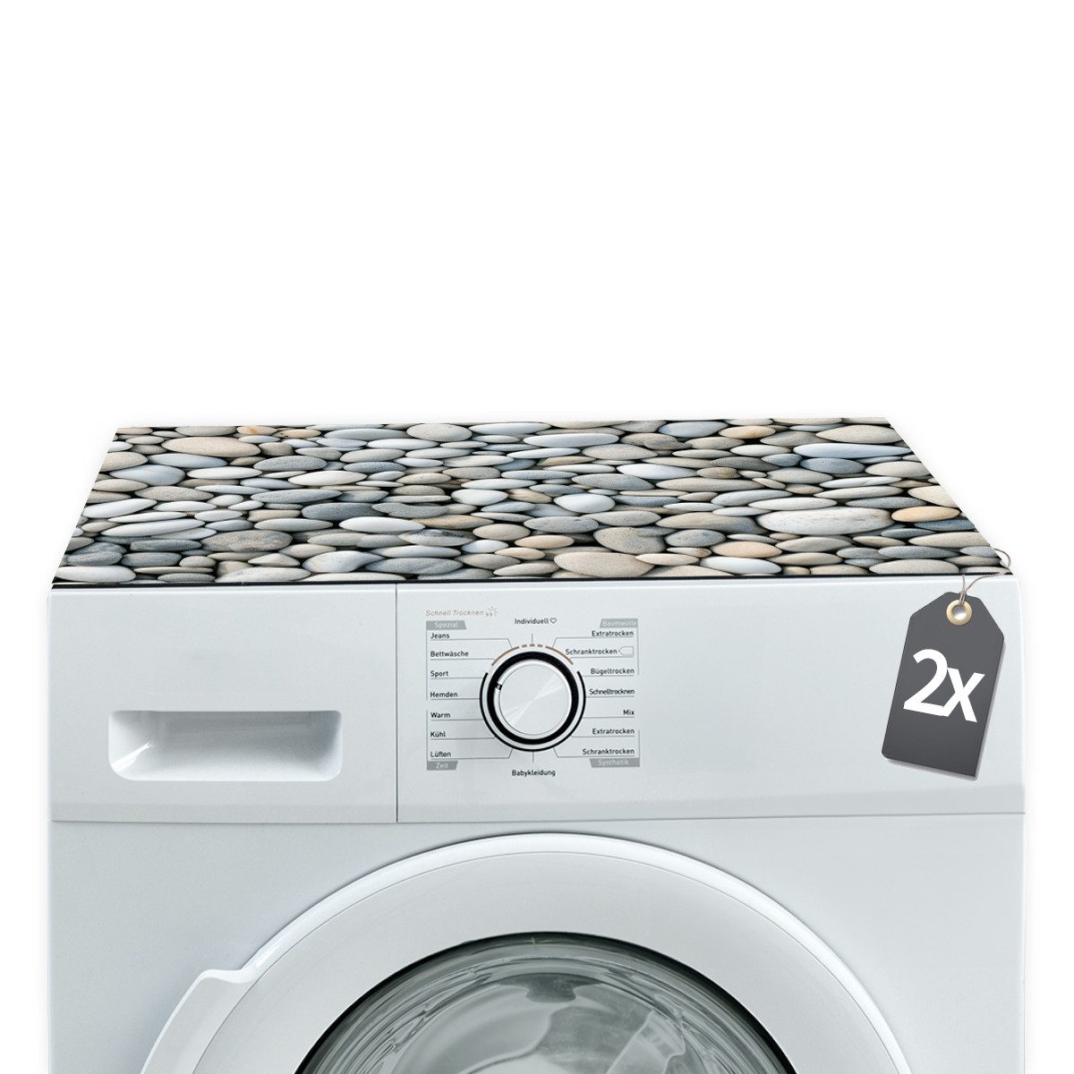 Tabletop Antirutschmatte Waschmaschinen-Auflagen 2er Stein-Optik rutschfest, waschbar, 2-St., Textil-Finish Gummi-Matte als Trockner Waschmaschinen-Unterlage