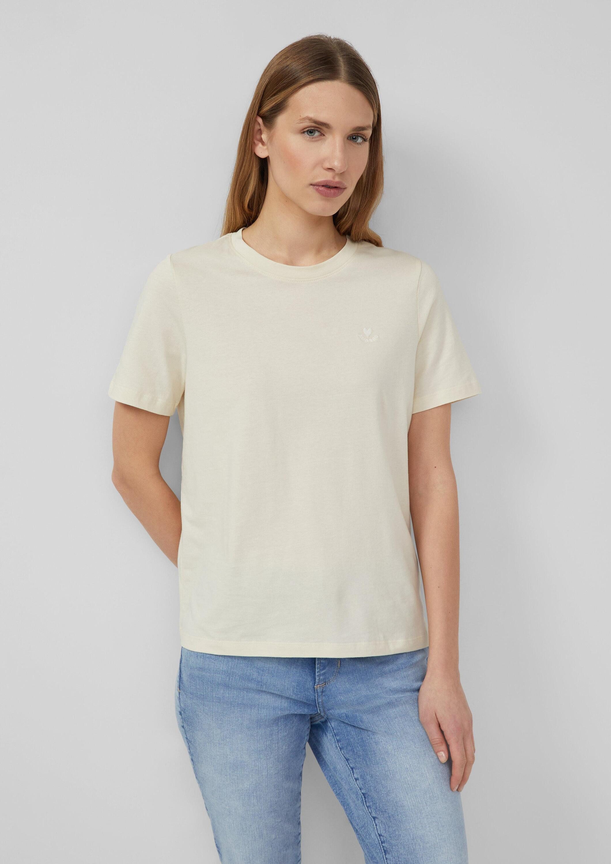 s.Oliver Kurzarmshirt T-Shirt Jersey-T-Shirt im Regular Fit mit Herz-Sticke günstig online kaufen