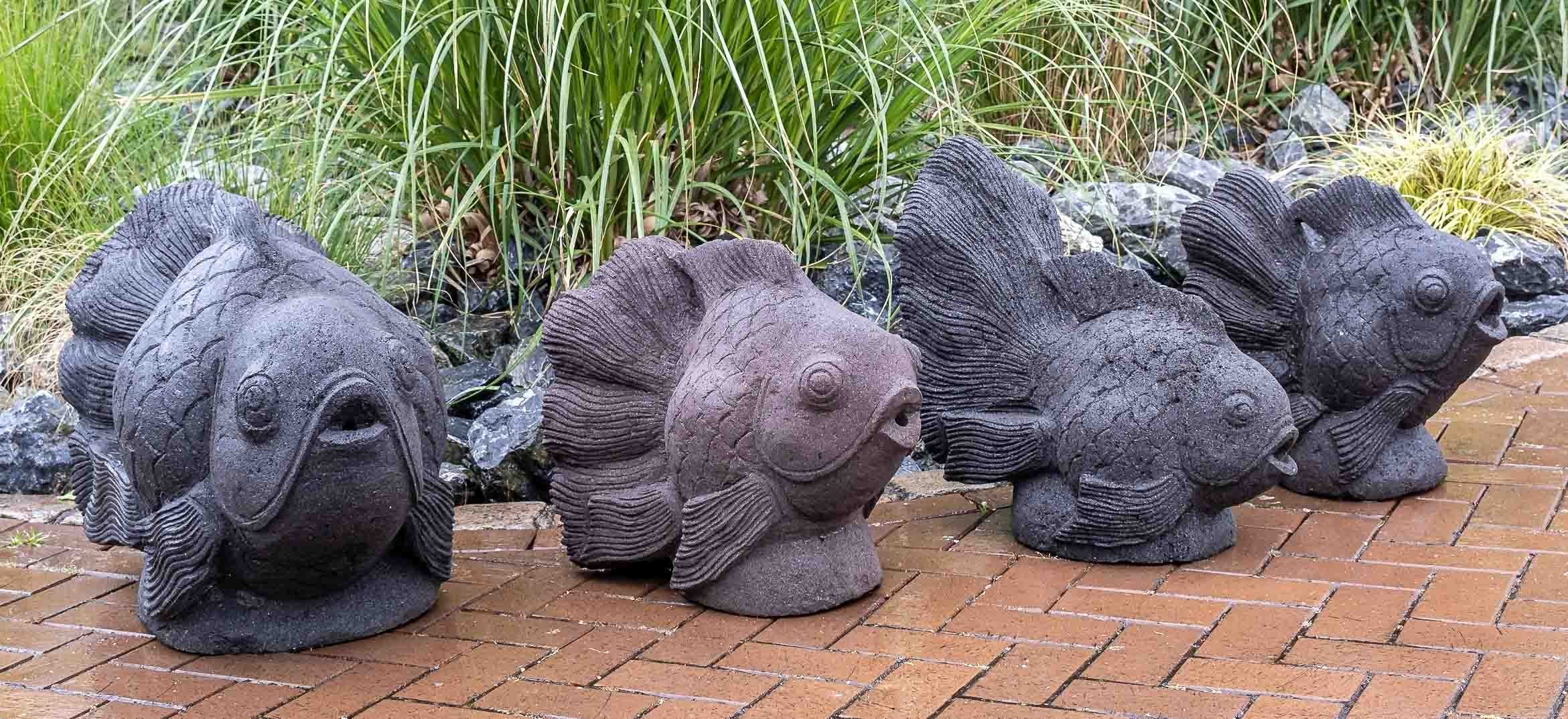IDYL Gartenfigur IDYL Lavastein Figur Fisch, Lavastein– ein Naturprodukt – sehr robust – witterungsbeständig gegen Frost, Regen und UV-Strahlung.